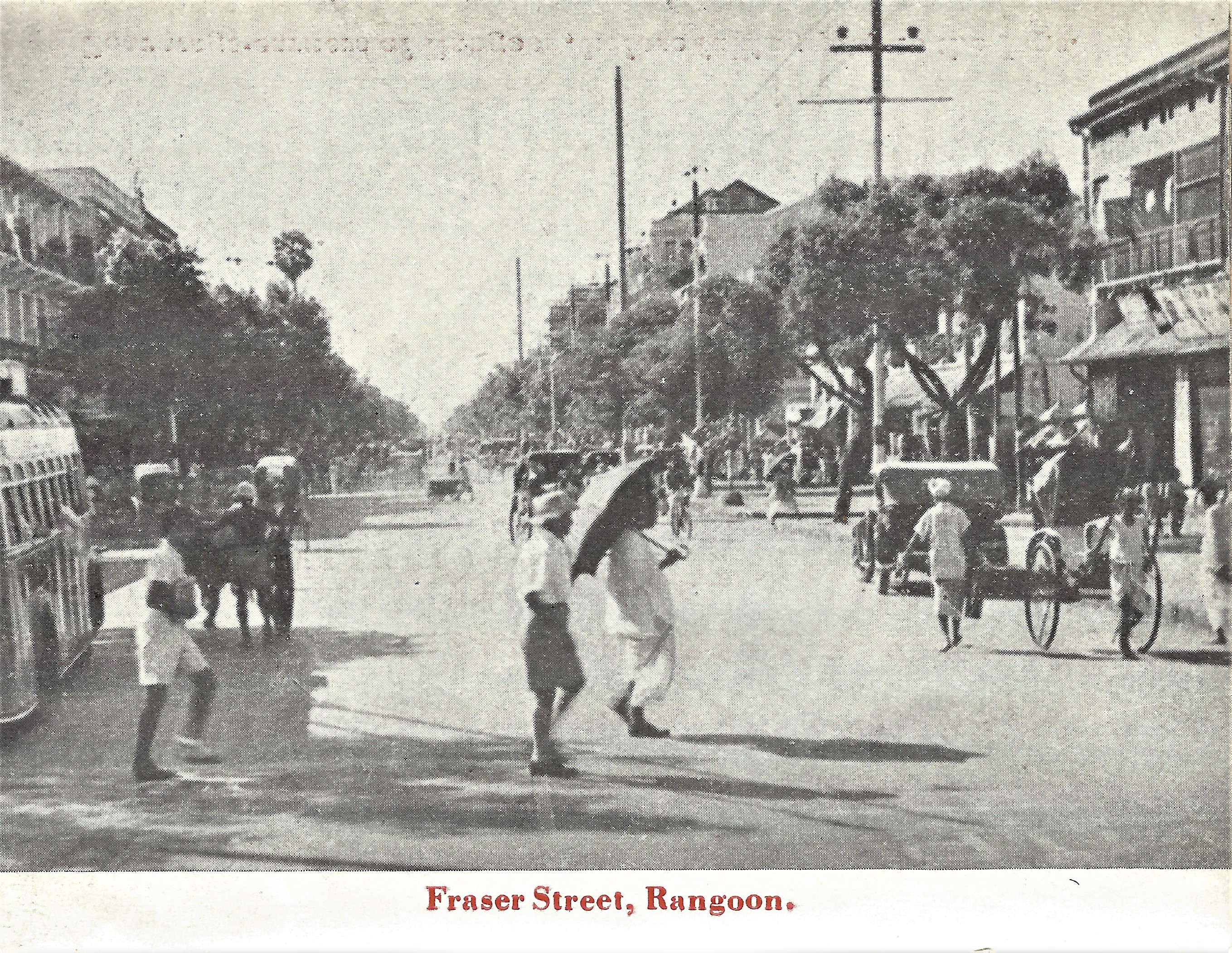 Rangoon, Burma, Fraser Street before the Japanese bombing December 1941