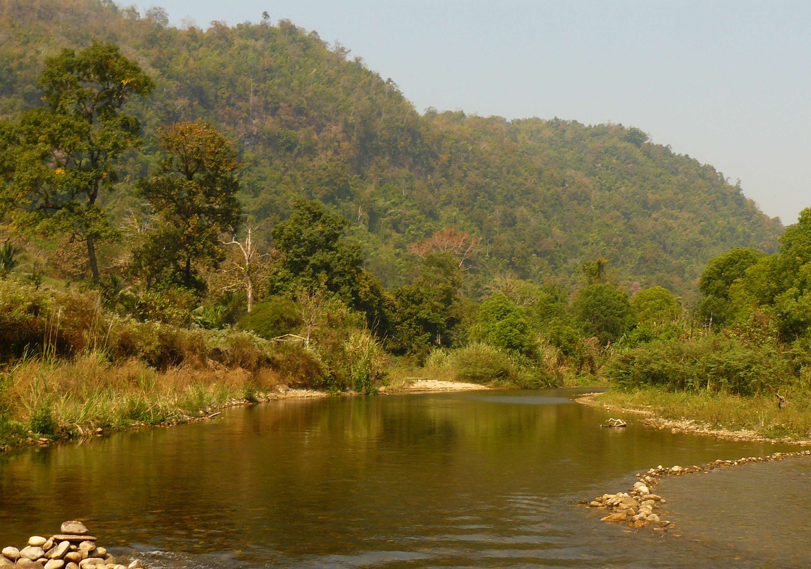 Ramit River at the southern Corner of Thung Yai Naresuan Sanctuary bordering to Khao Laem National Park