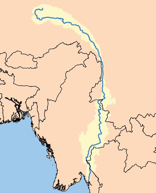 This is a map of the Salween River Watershed.  

I, Karl Musser, created it based on USGS data.