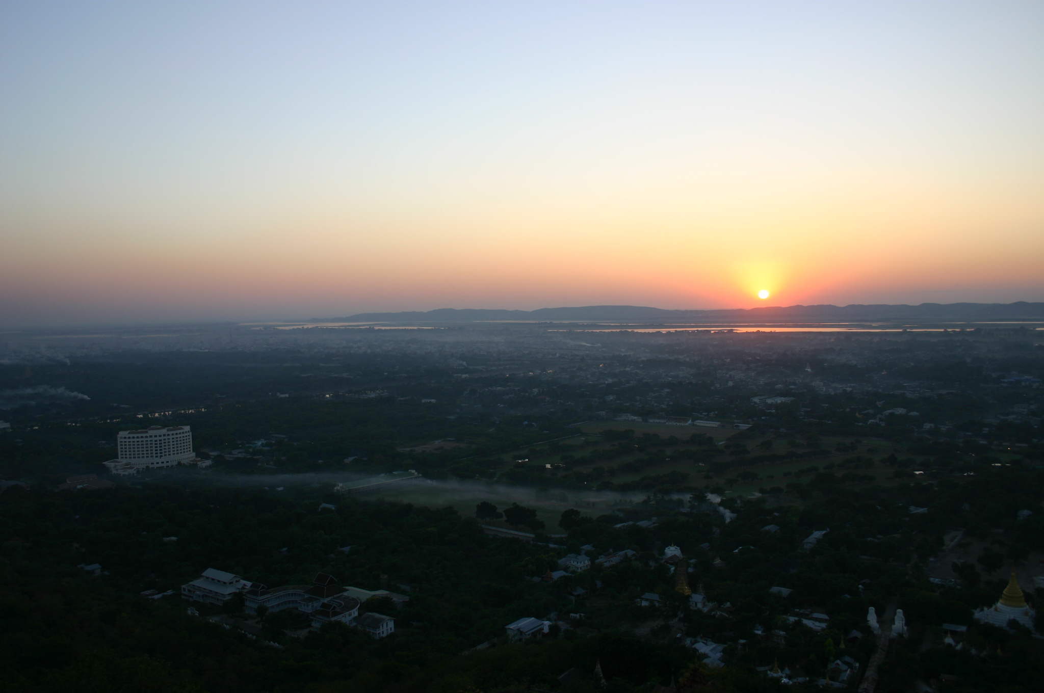 Sunset from Mandalay Hill, Mandalay Region, Myanmar.
