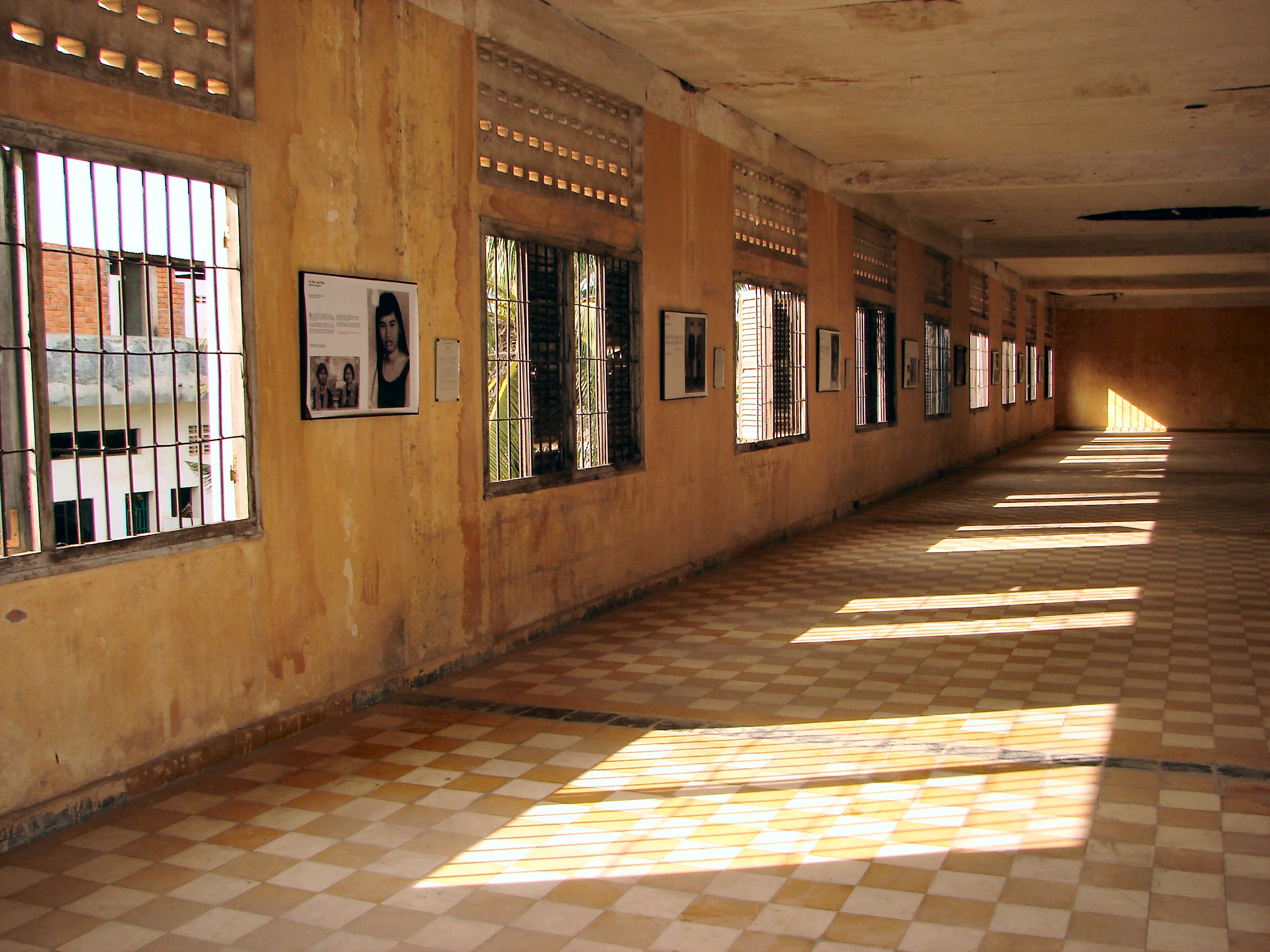 The rooms are mostly empty now, but posters on the wall tell the stories of those who suffered and perished here. The walls are also full of all kinds of stains and marks.