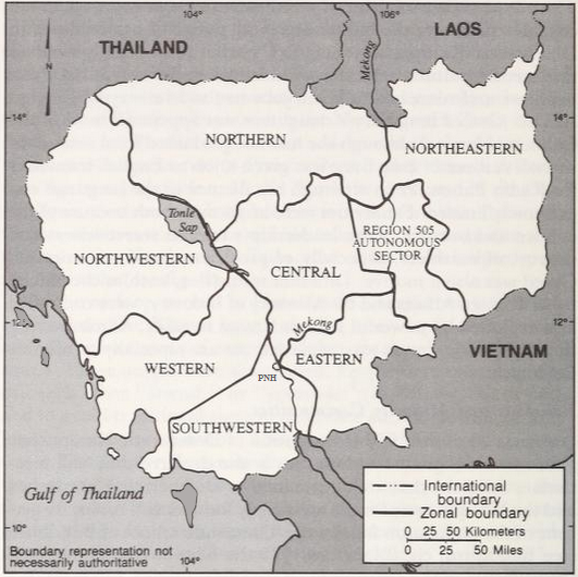 Khmer Rouge Administrative Zones for Democratic Kampuchea, 1975-78.