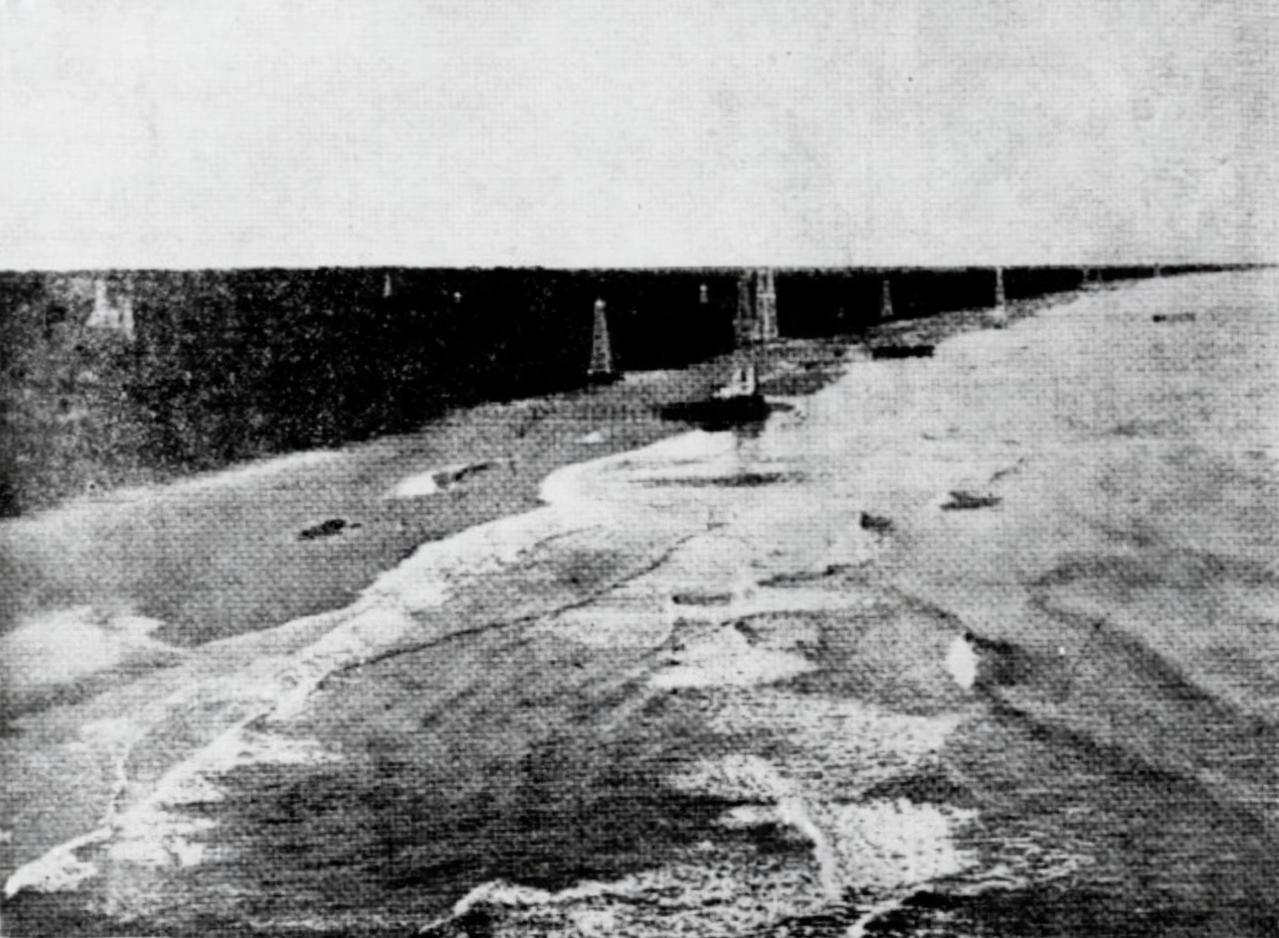 Aerial photograph of Seria oil field, c.1938.