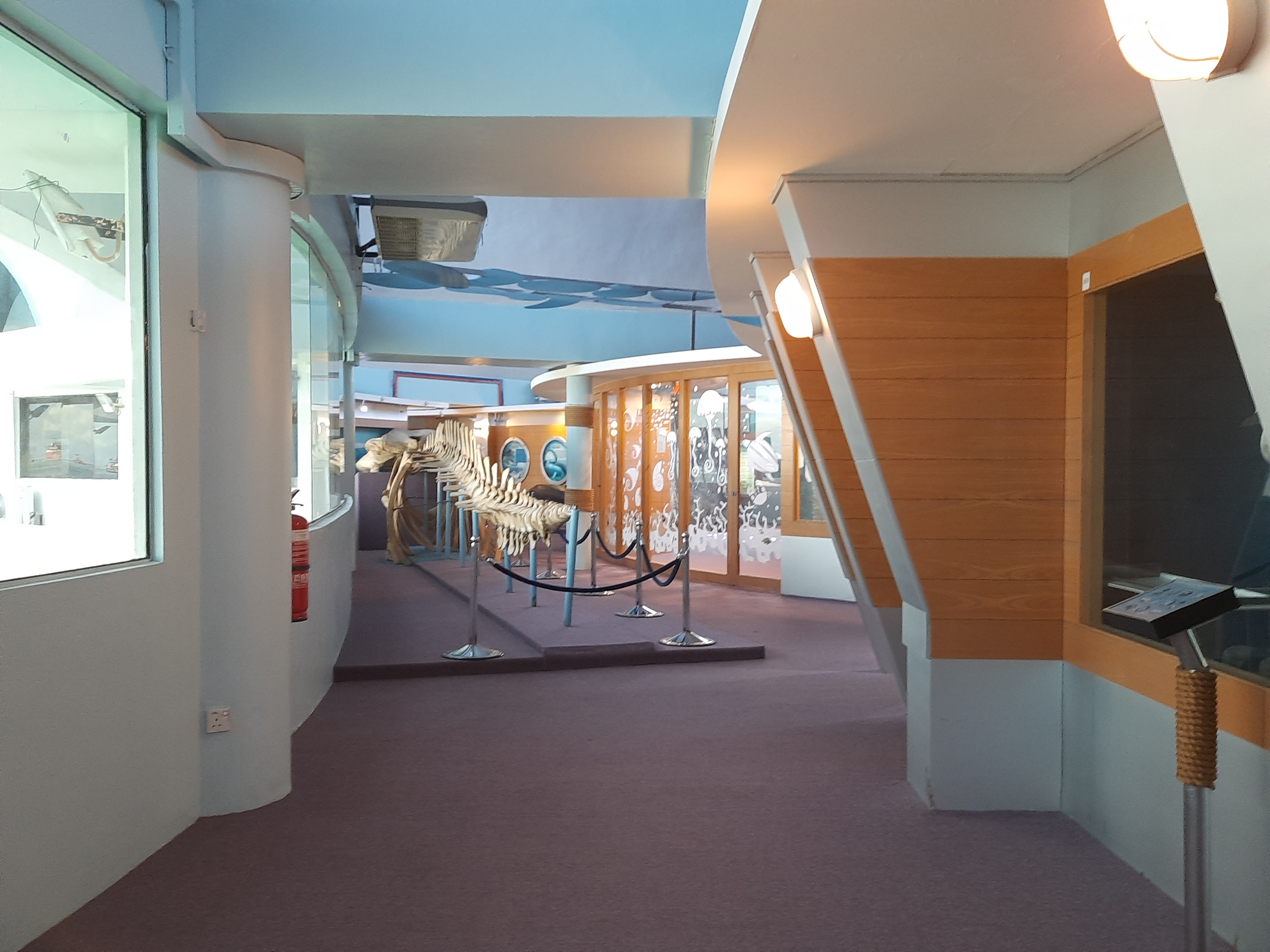 One of the hallways located on the upper floor of the Labuan Maritime Museum