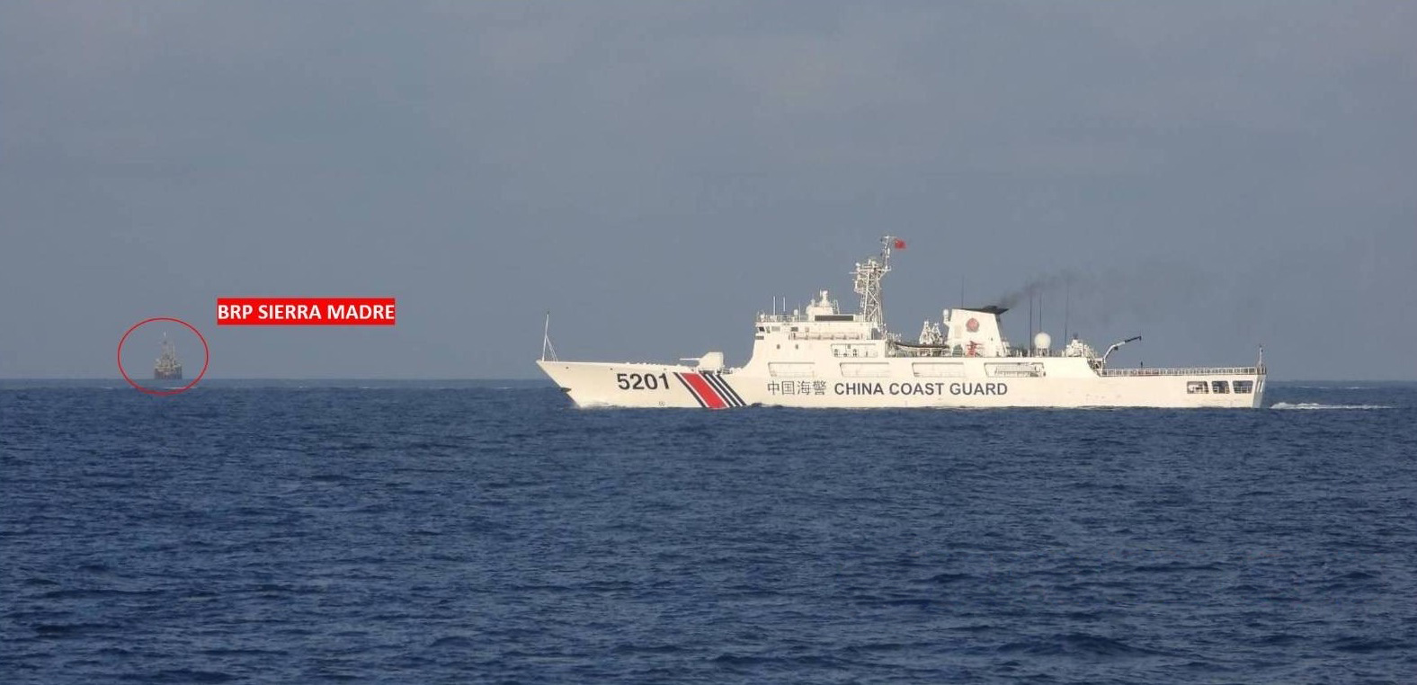 CCGV 5201 Shadowing of BRP Malapascua Approximately 2NM NE of Ayungin (Second Thomas) Shoal on 21 March 2023