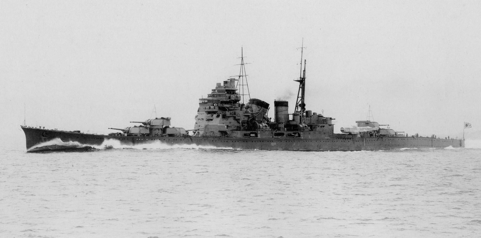 Japanese heavy cruiser Atago on full-power trials. Sukumo Bay, 13 February 1932.