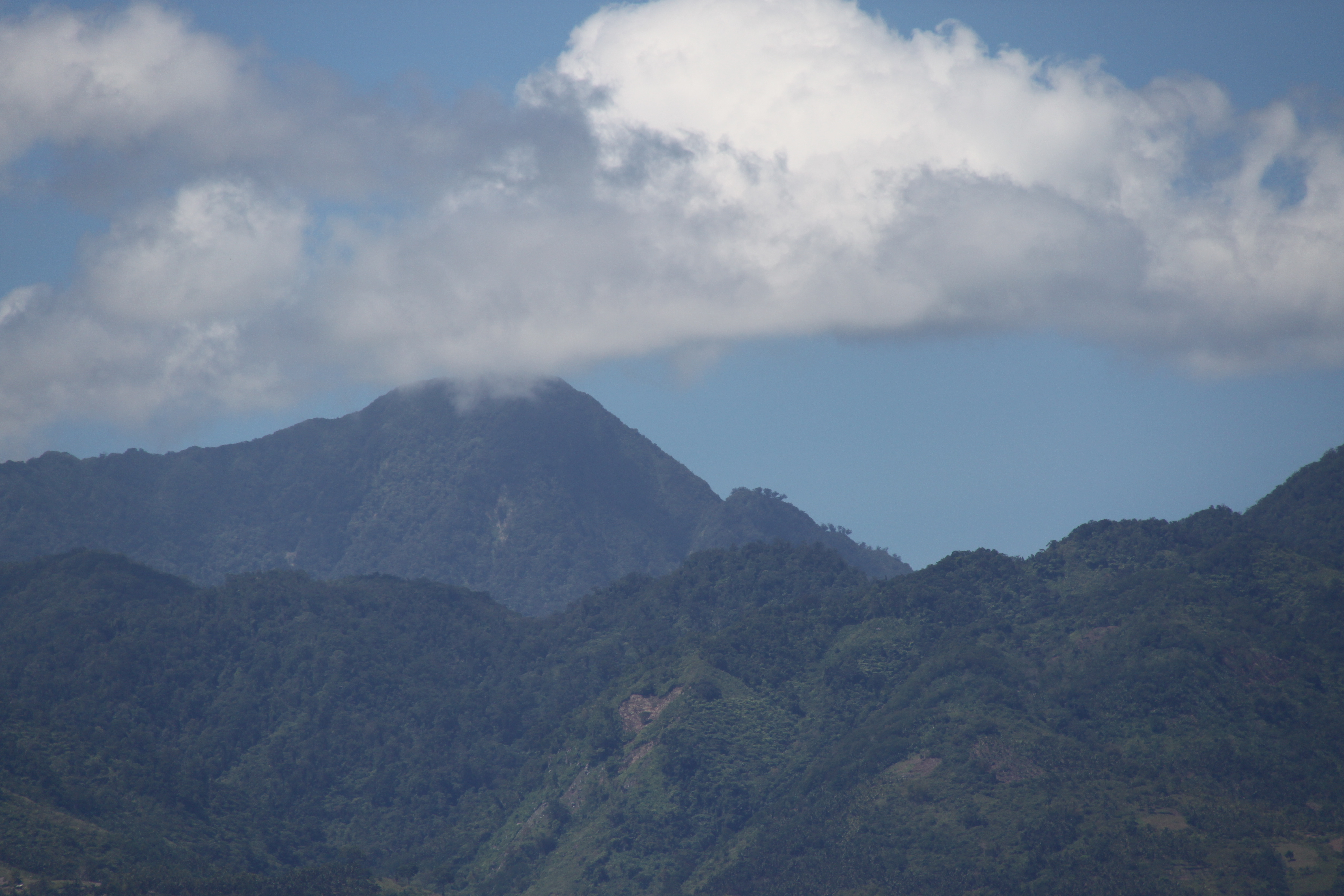 Going from Sibulan Port, Negros Oriental, to Santander Port, Cebu Island, Philippines. Looking toward Talinis Mountain.