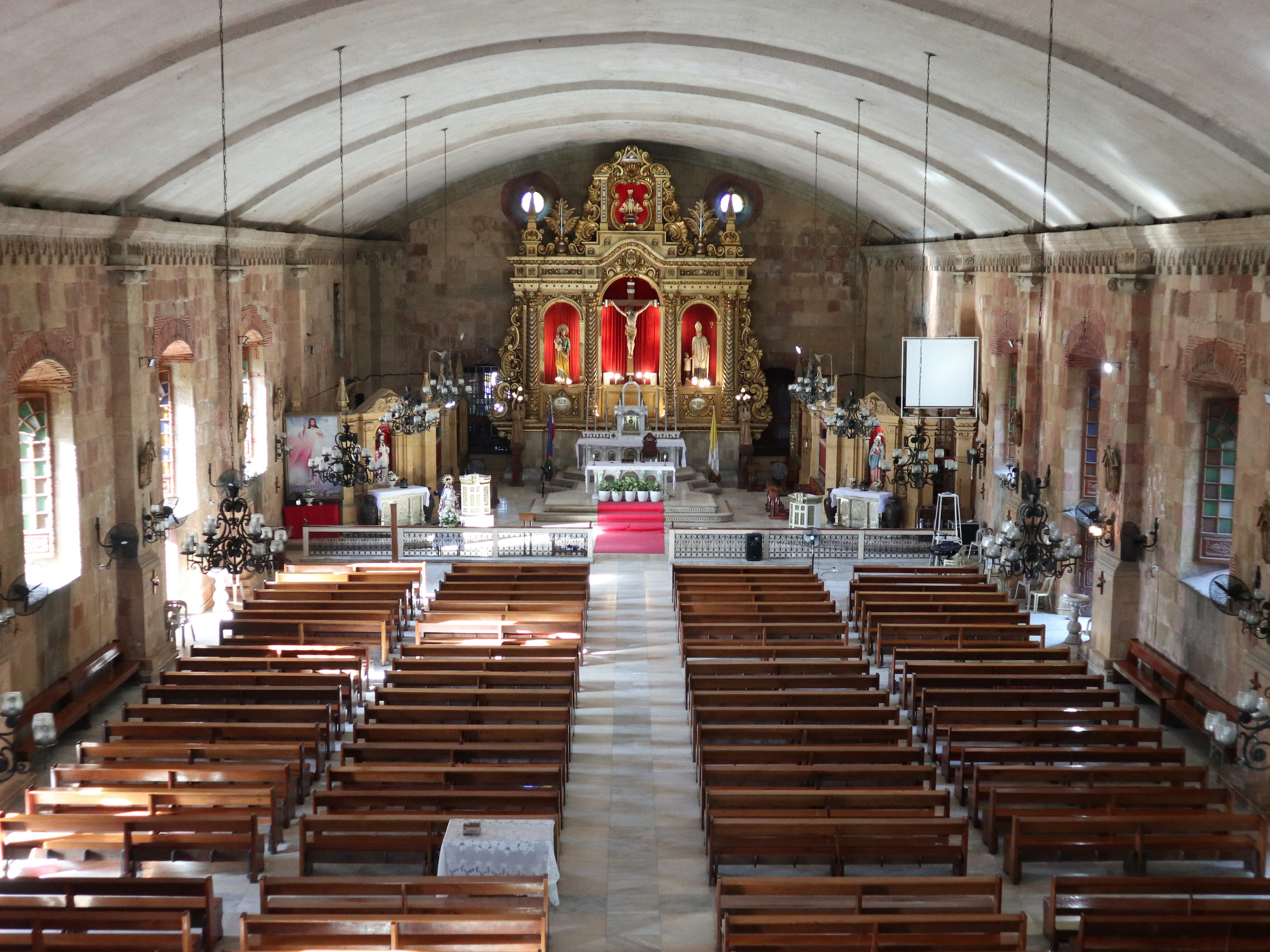 Inside the Santo Tomás de Villanueva Parish Church at Iloilo-Antique Road, Miagao, Iloilo