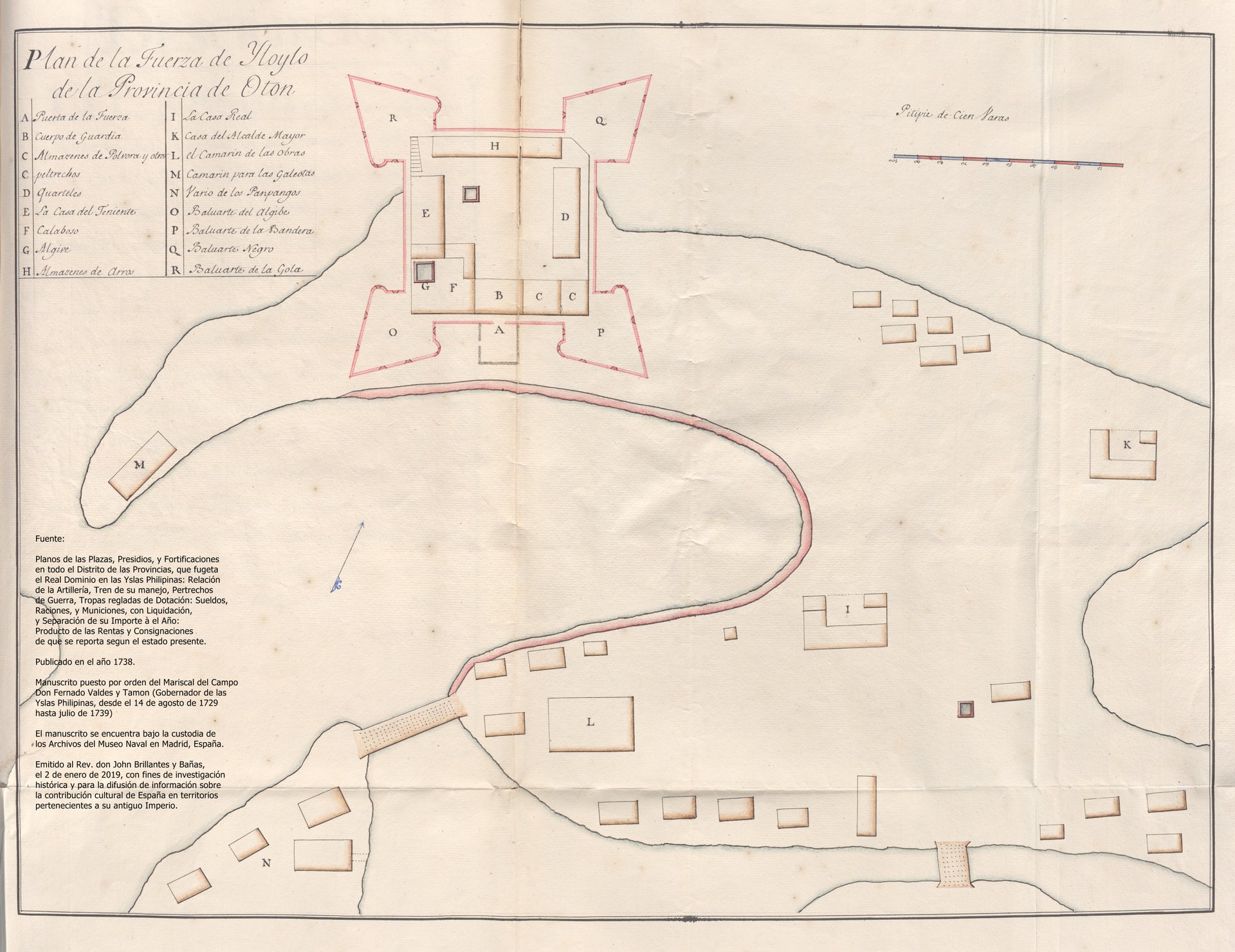 The Plan of the Fortification of the City of Iloilo circa 1738.