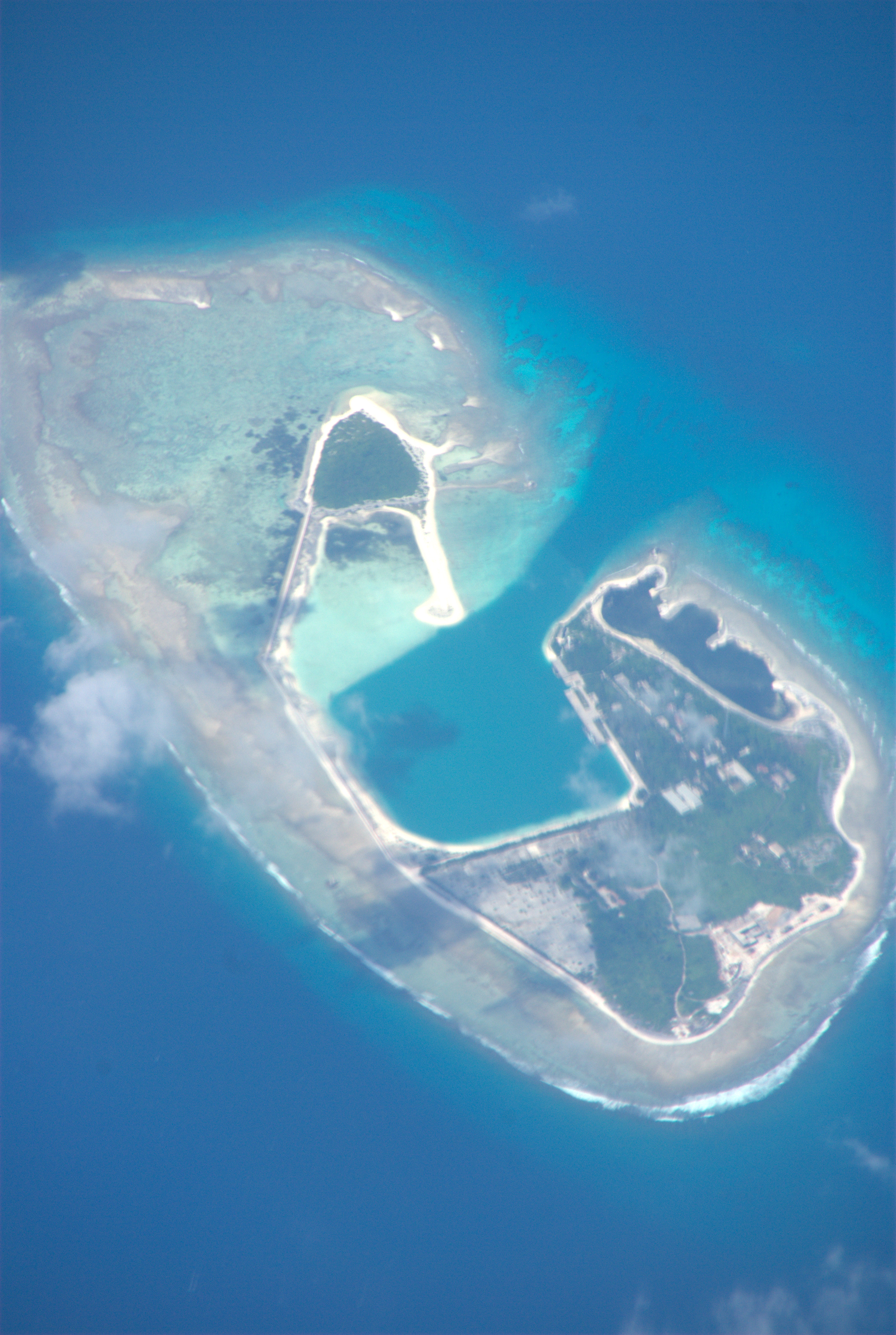 Aerial photograph showing recent harbour developments on Duncan Island