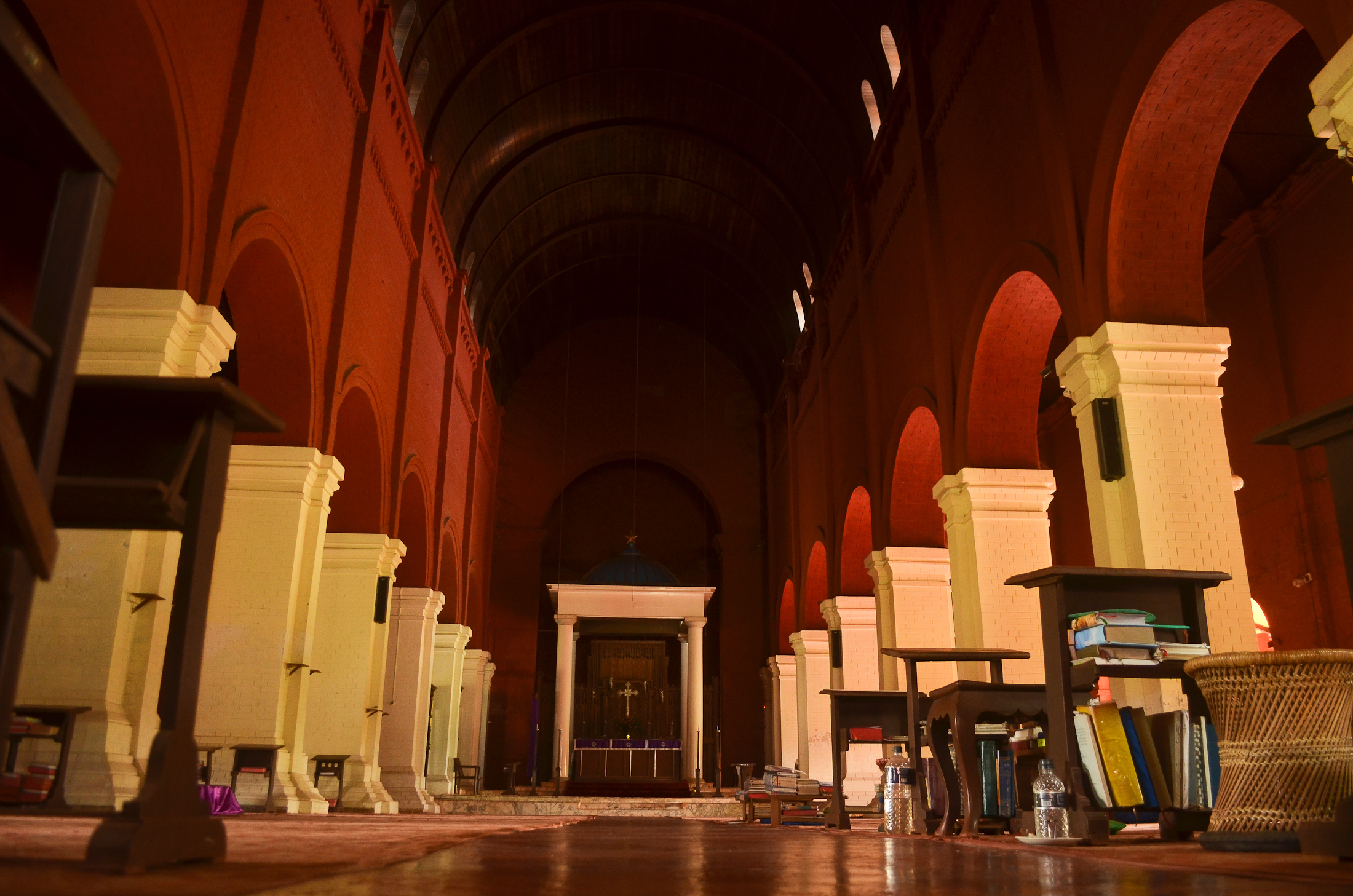 Inside of the 110 years old Oxford Mission Church situated at Barishal.