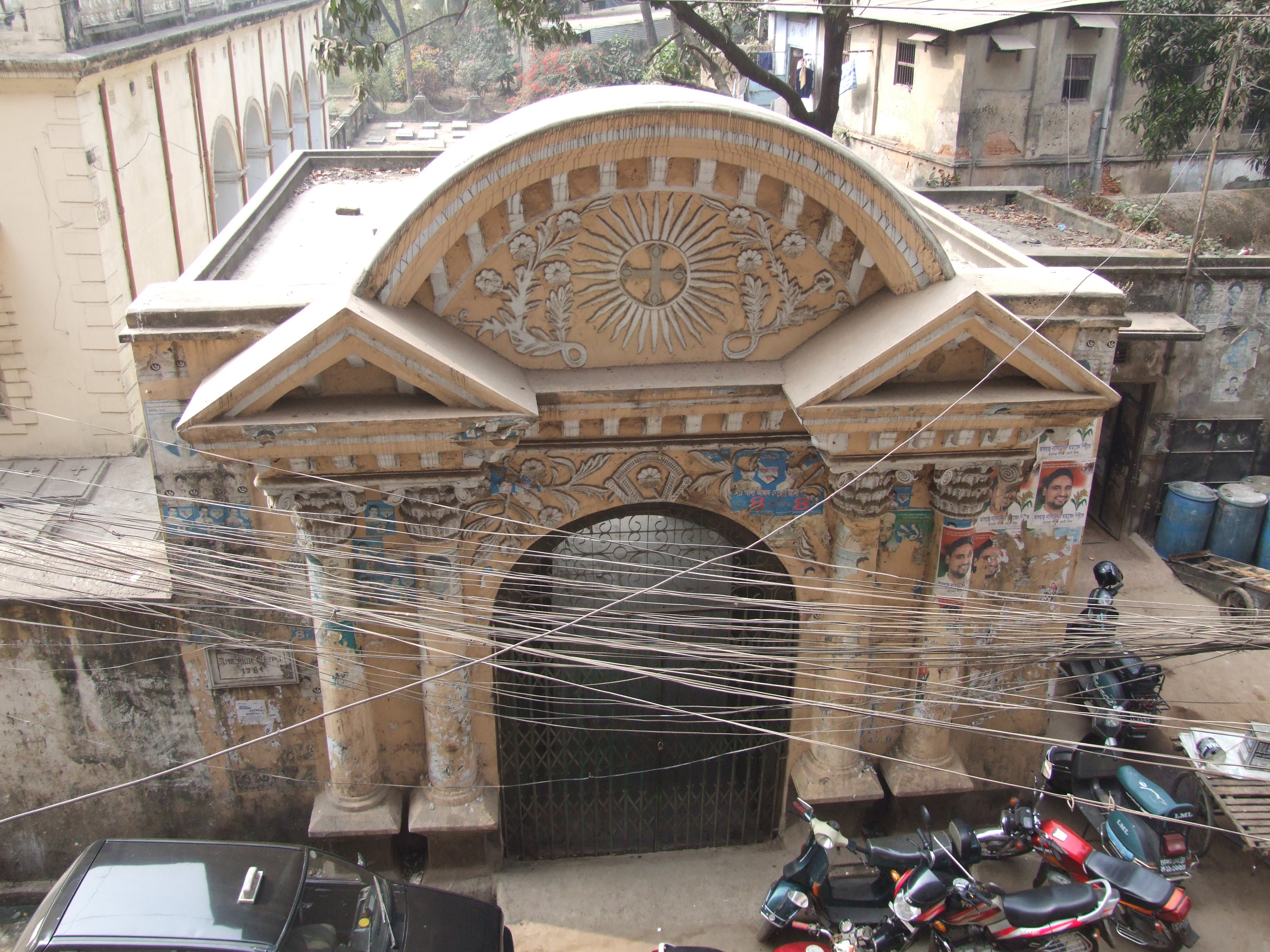 Entrance of Armenian Church in Old Dhaka, Bangladesh.

My Students, "Arafat &amp; Hossien" helped me taking this picture.