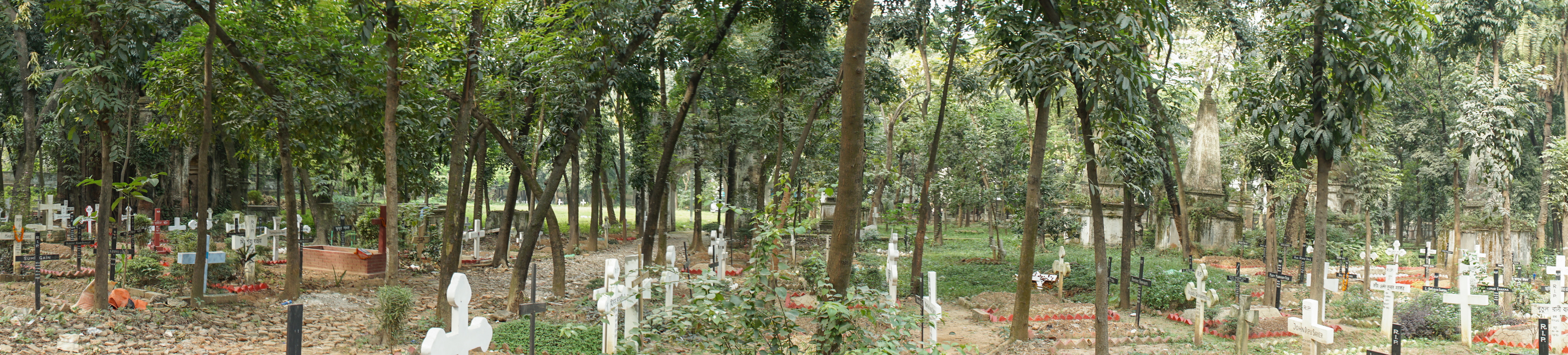 Panorama view of Dhaka Christian cemetery
