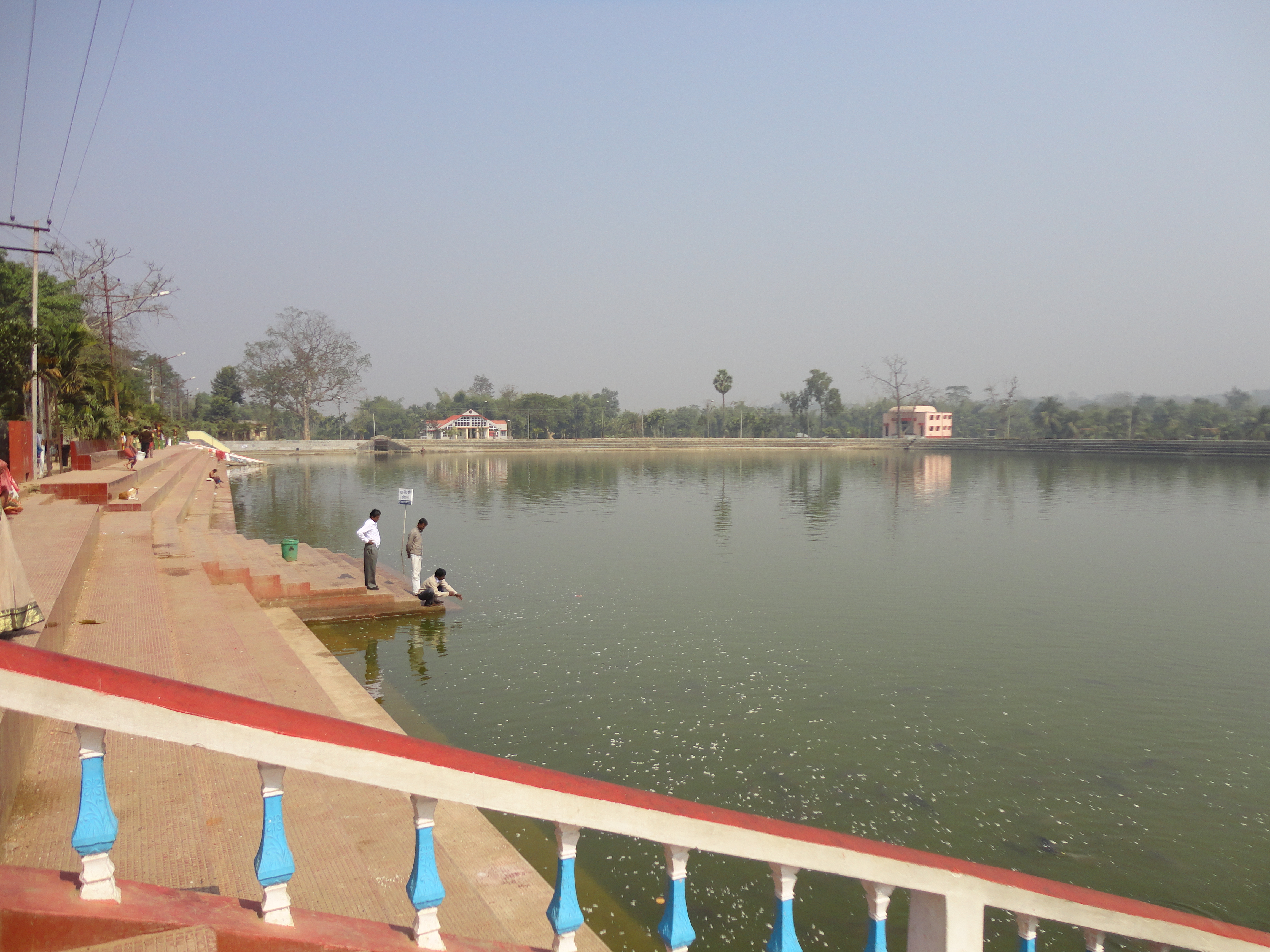 Kalyan Sagar (Matar Bari) pond and ghats next to the Tripura Sundari Temple, Udaipur, Tripura, India