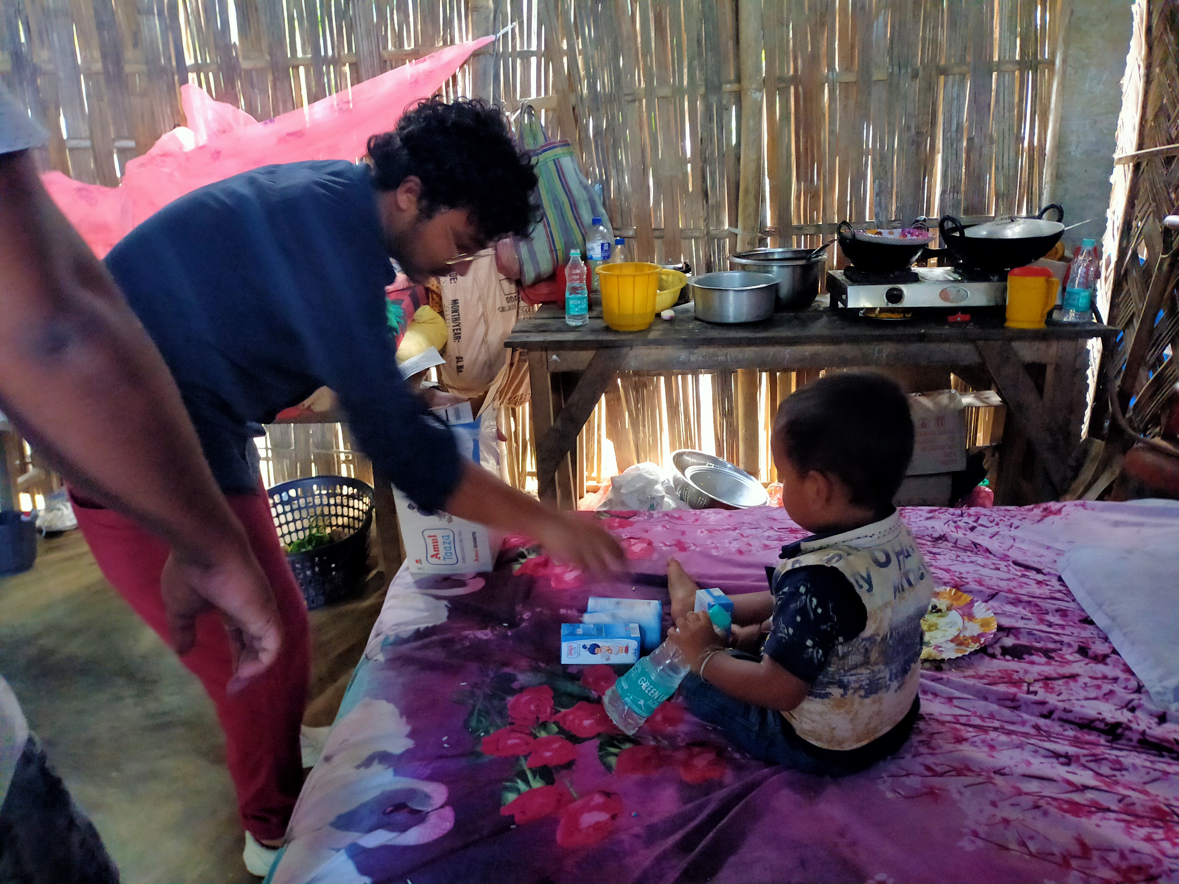 Relief distribution at the crude oil accident area of Baghlan, Tinsukia.