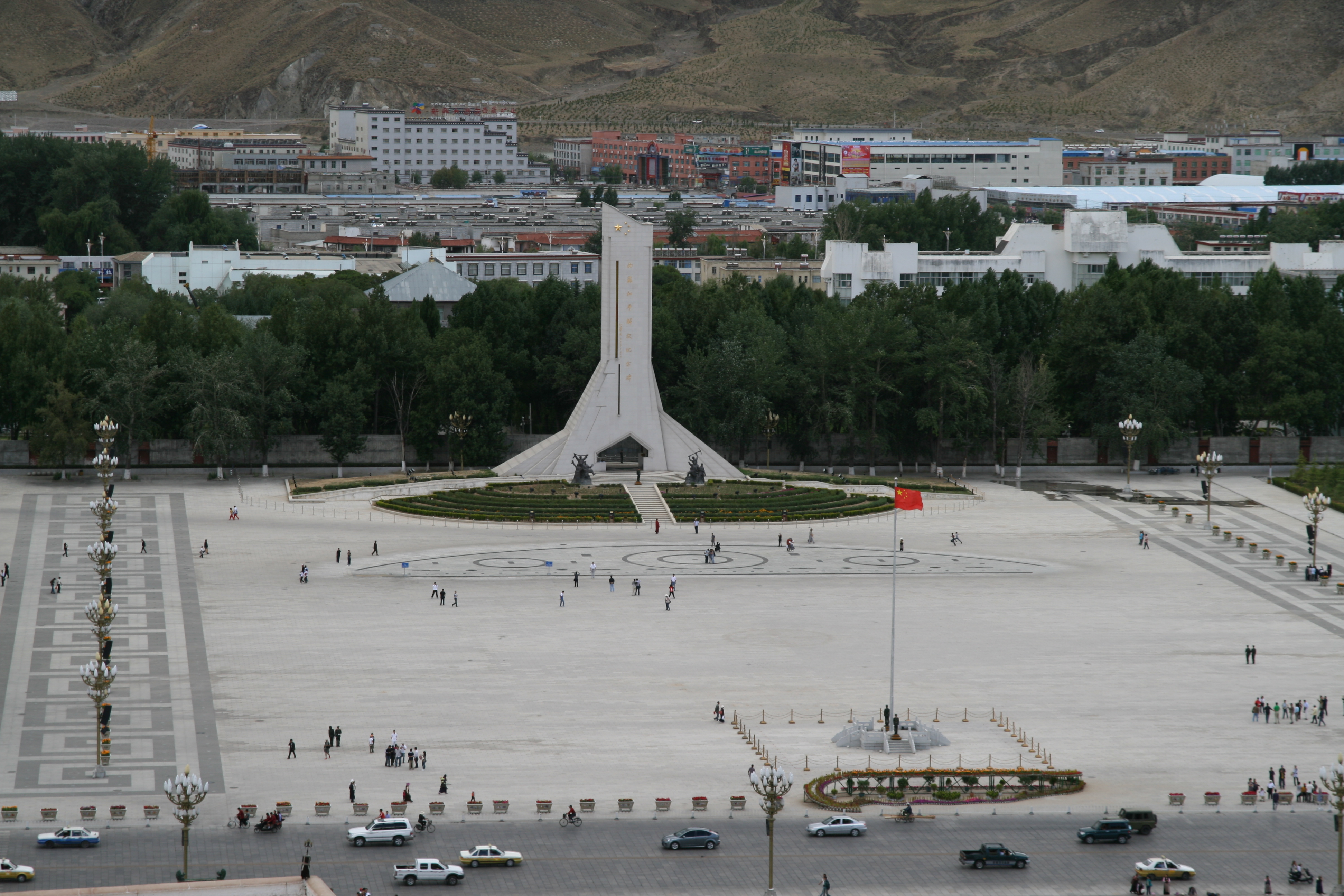 Tibet Peaceful Liberation Monument, Potala Square, Lhasa, Tibet.