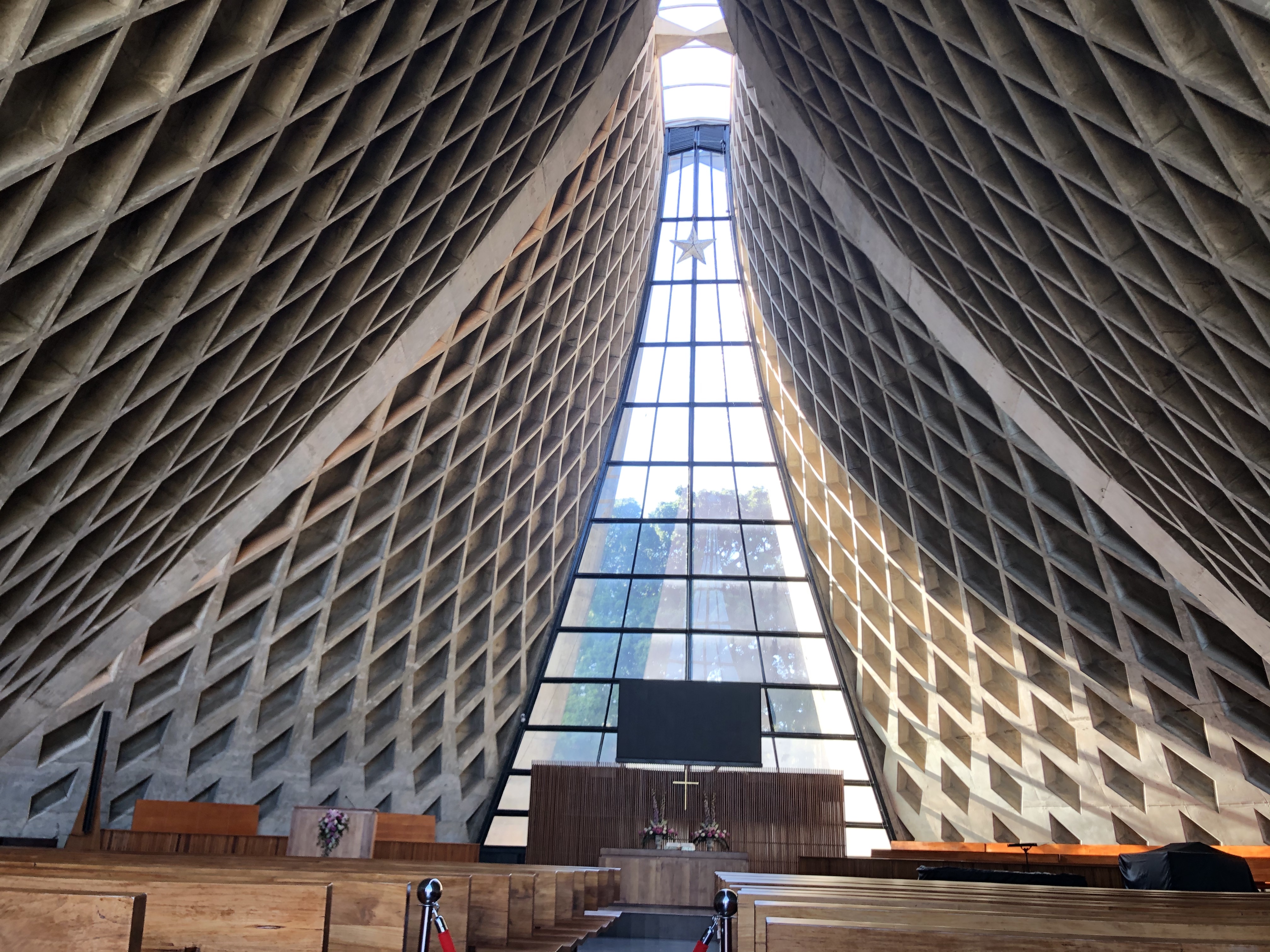 Interior of Luce Memorial Chapel, Tunghai University, Taichung, Taiwan.