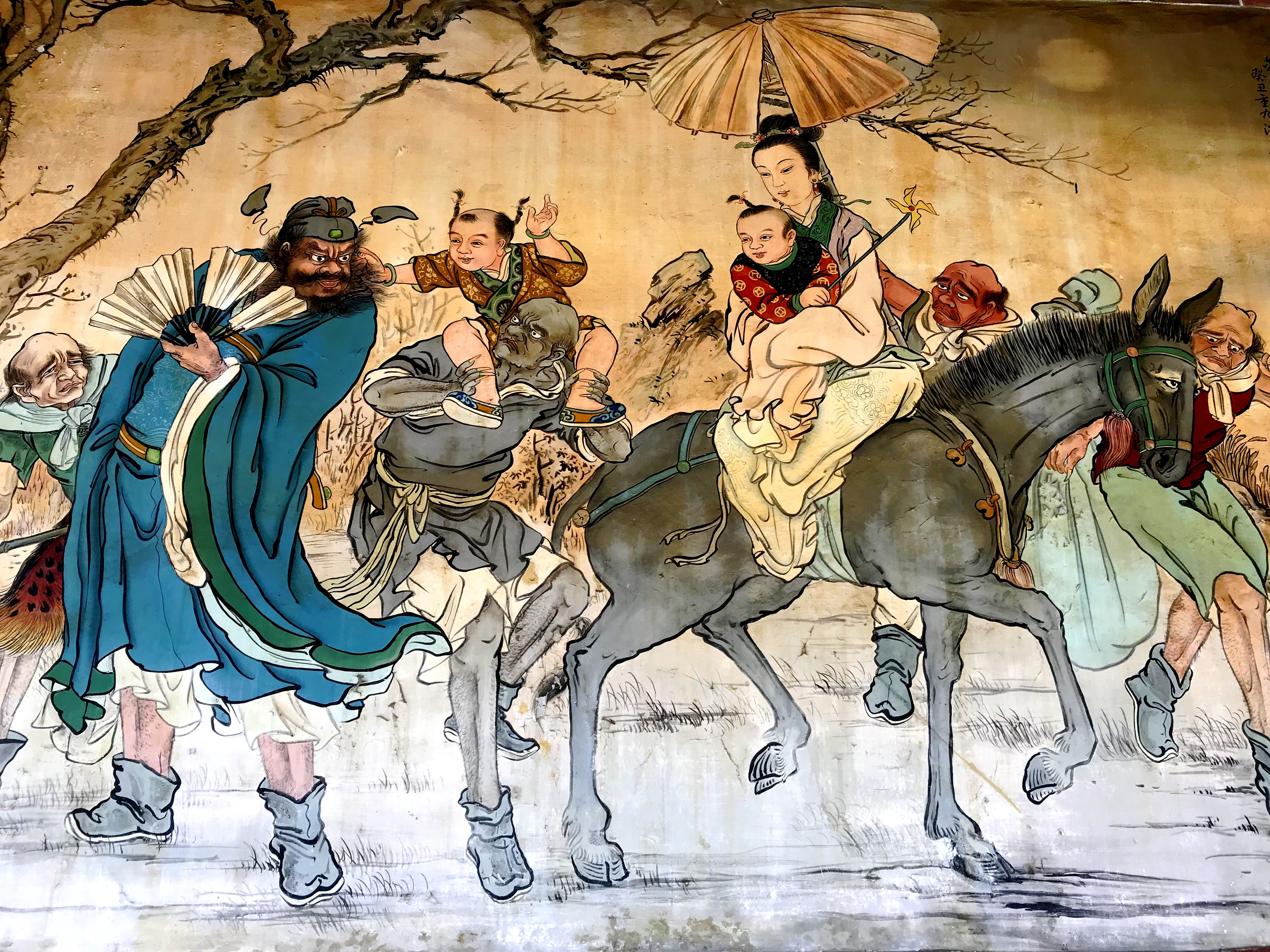 Mural on the wall of Dalongdong Baoan Temple, Taipei