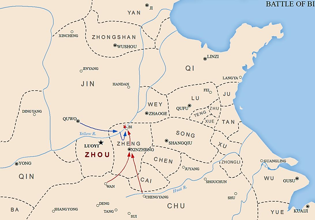Battle of Bi between State Jin and State Chu during the Spring and Autumn Period of Zhou Dynasty