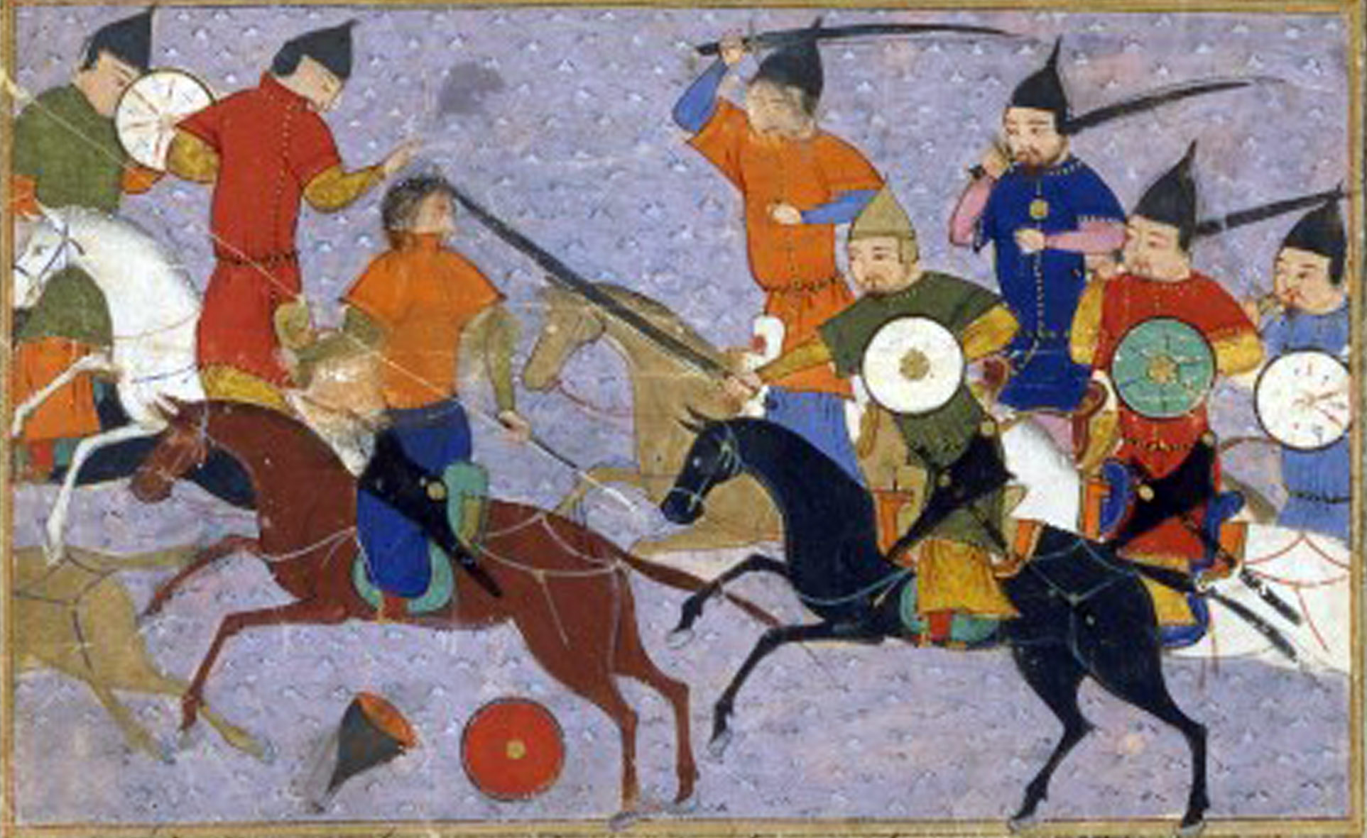 Battle between Mongols &amp; Chinese (1211). Jami' al-tawarikh, Rashid al-Din.