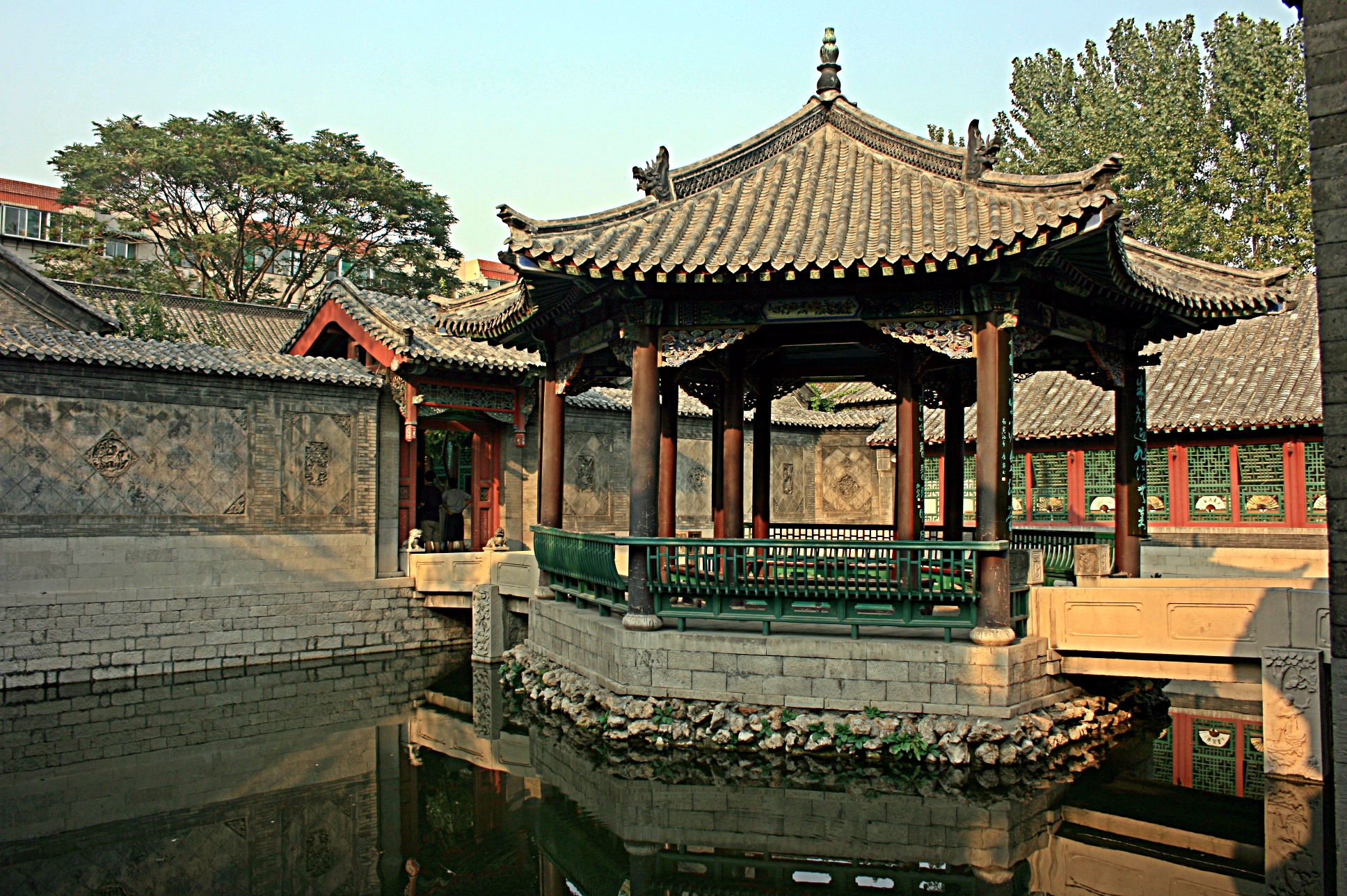 A courtyard pavilion in the 10000 Bamboo Garden in Baotu Spring Park, 
Jinan, Shandong, China.