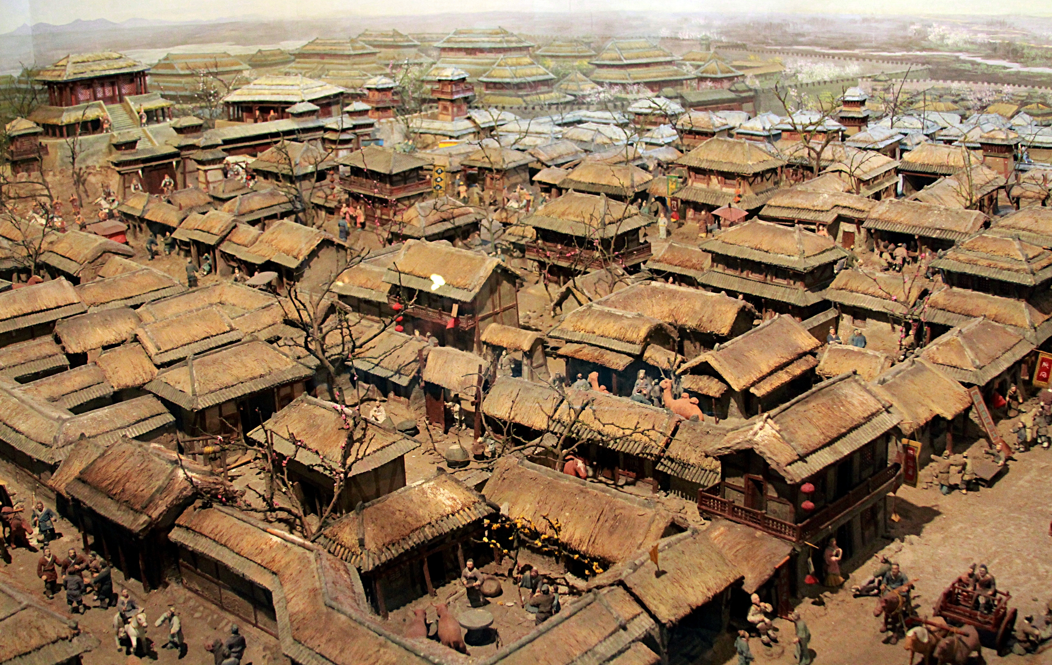 Photograph of a model of the ancient city of Linzi in the Museum of the Qi State.