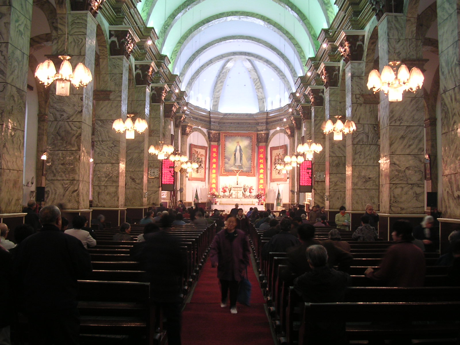 Interior of the Catholic Cathedral of the Immaculate Conception (also called Nantang).