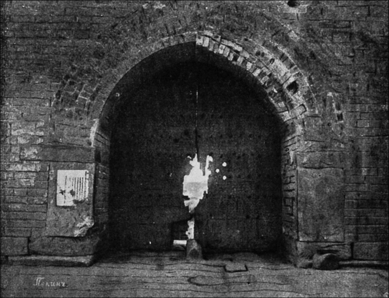 Beijing gates, crushed by russian cannons during night storm of Beijing in August 1900