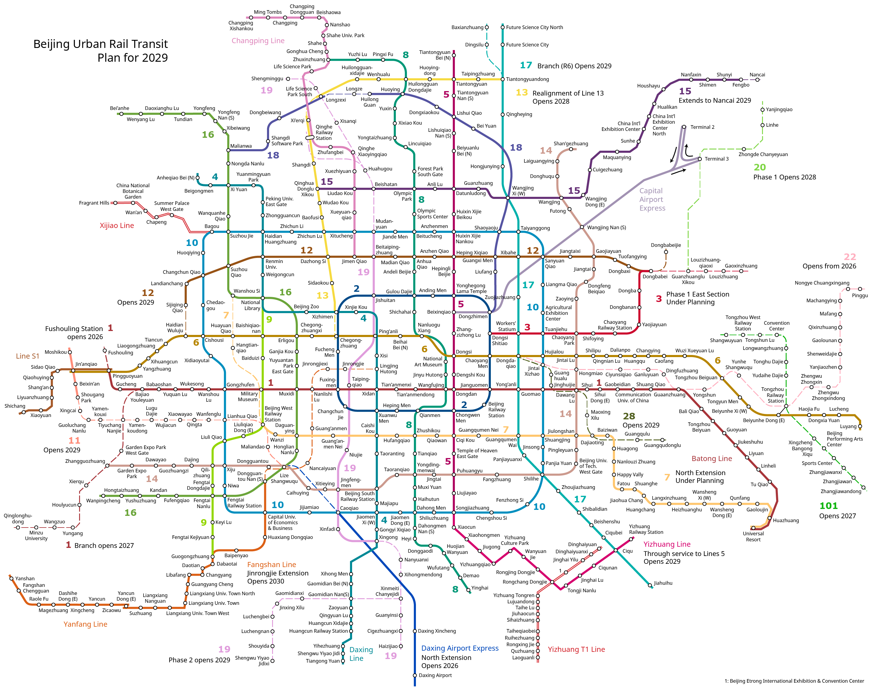 English version of Image:Beijing-Subway-Plan.png