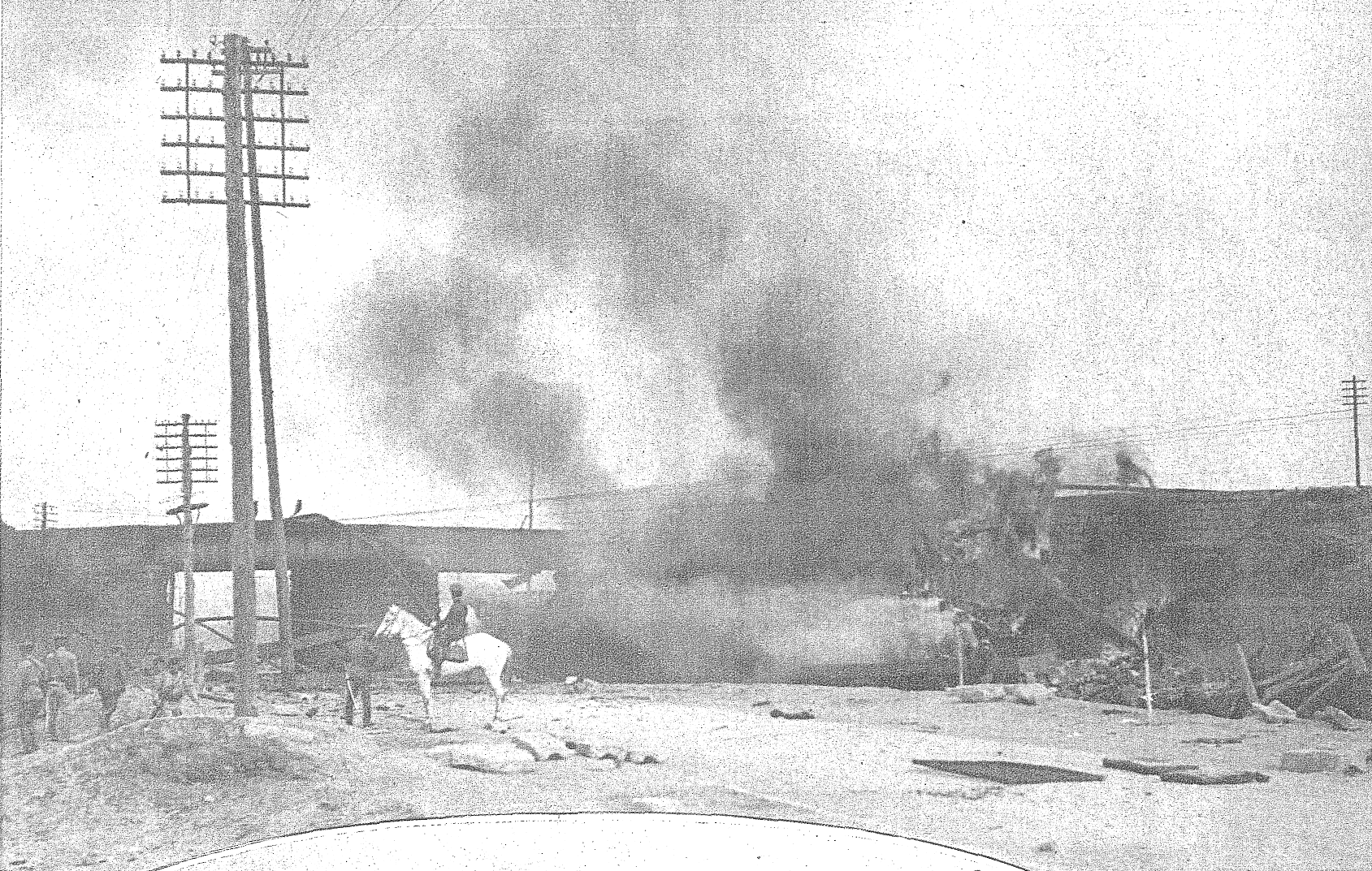 Large blasting and burning of the train for Chang Tso-lin party