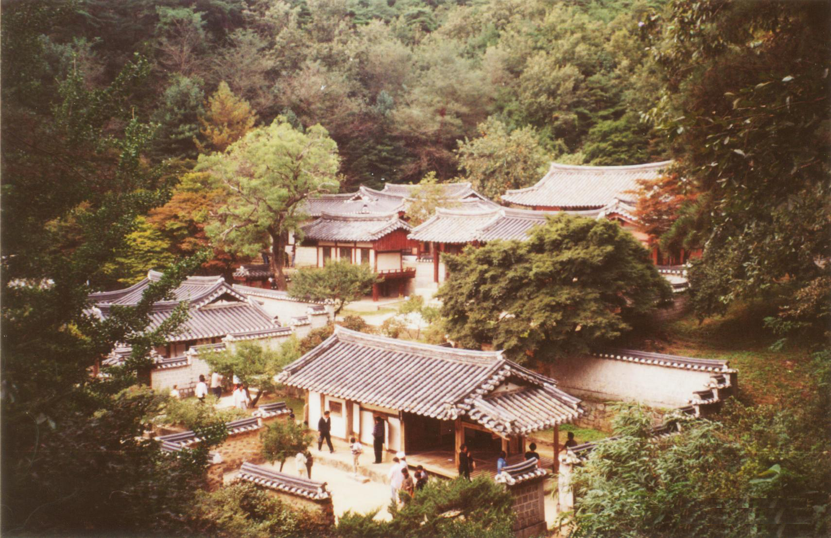 Taken from a hill next to Dosan Seowon in Andong, South Korea on October 1, 2000.