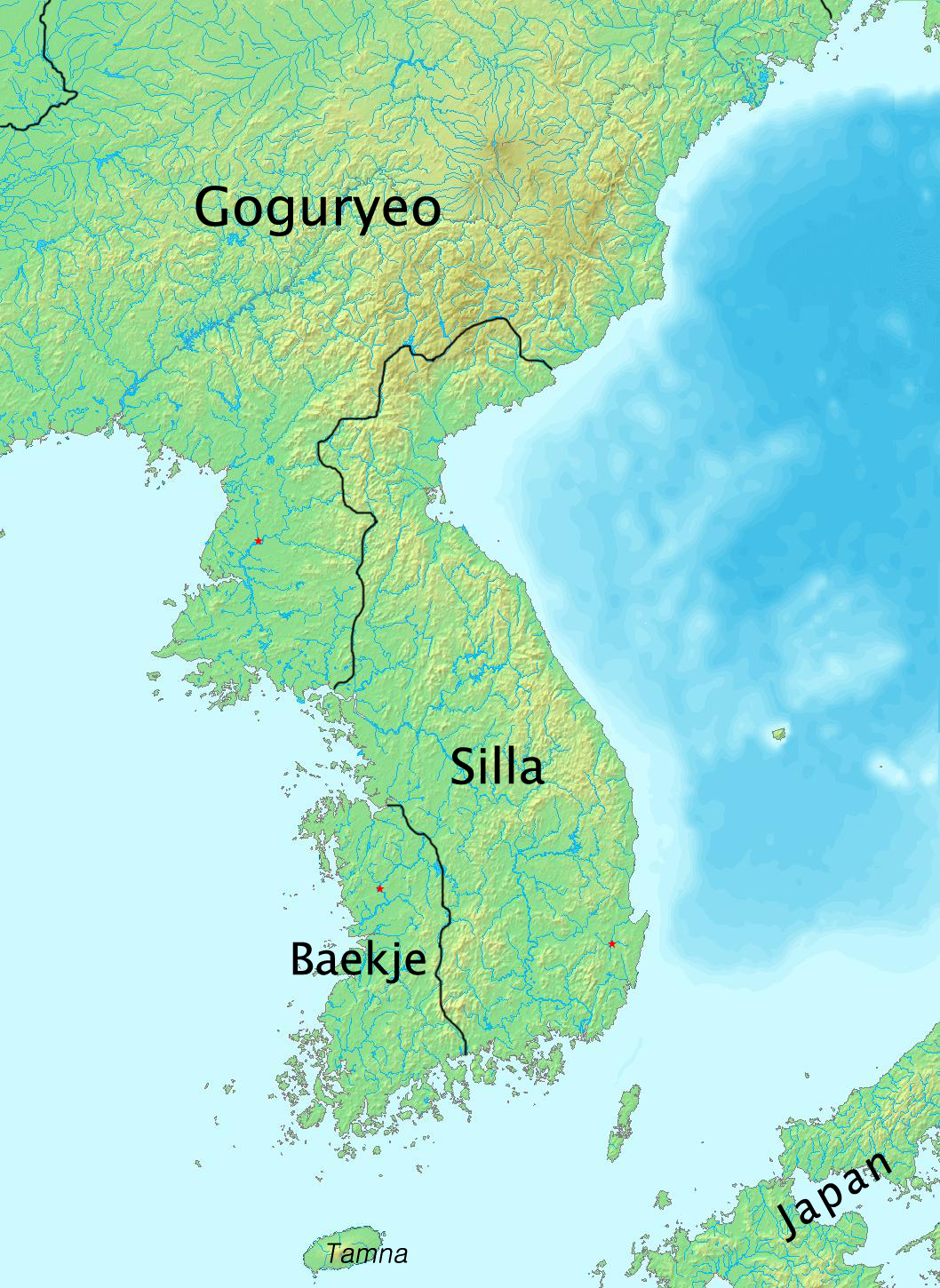 Goguryeo in 576, after losing the Han River valley to Silla.