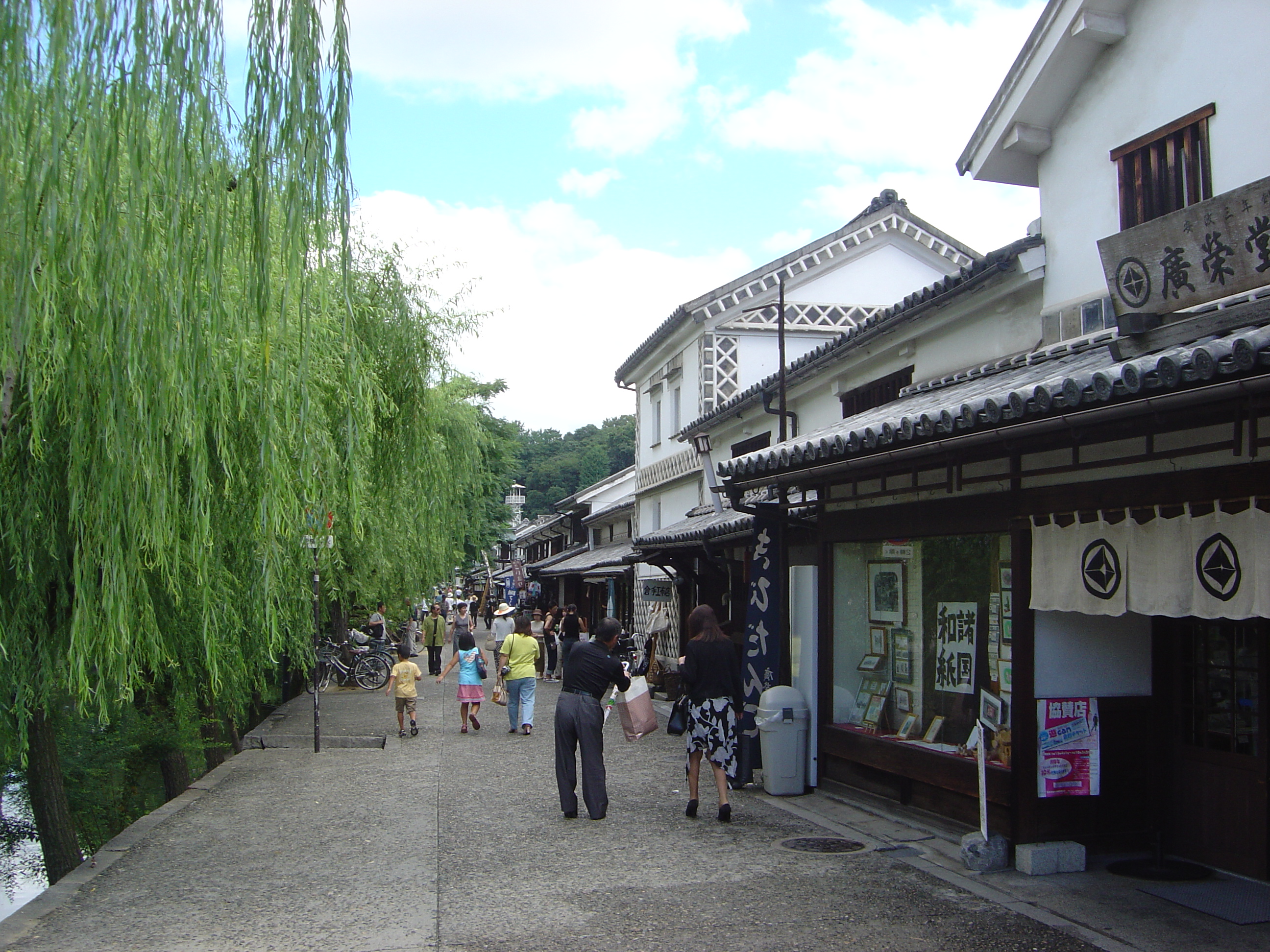a quay with 19th century warehouses in Kurashiki, Japan