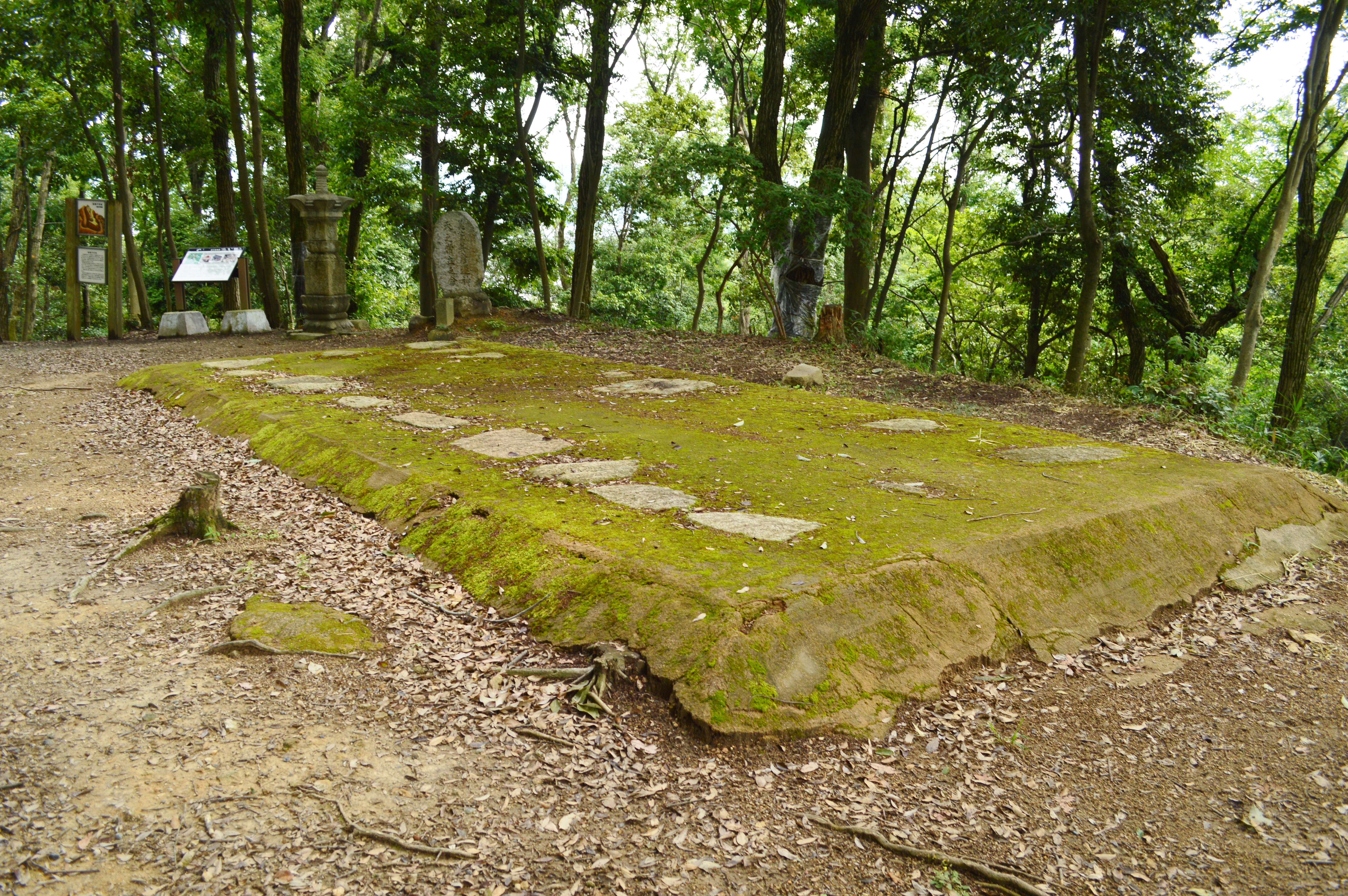 烏帽子形城 本丸の礎石建物