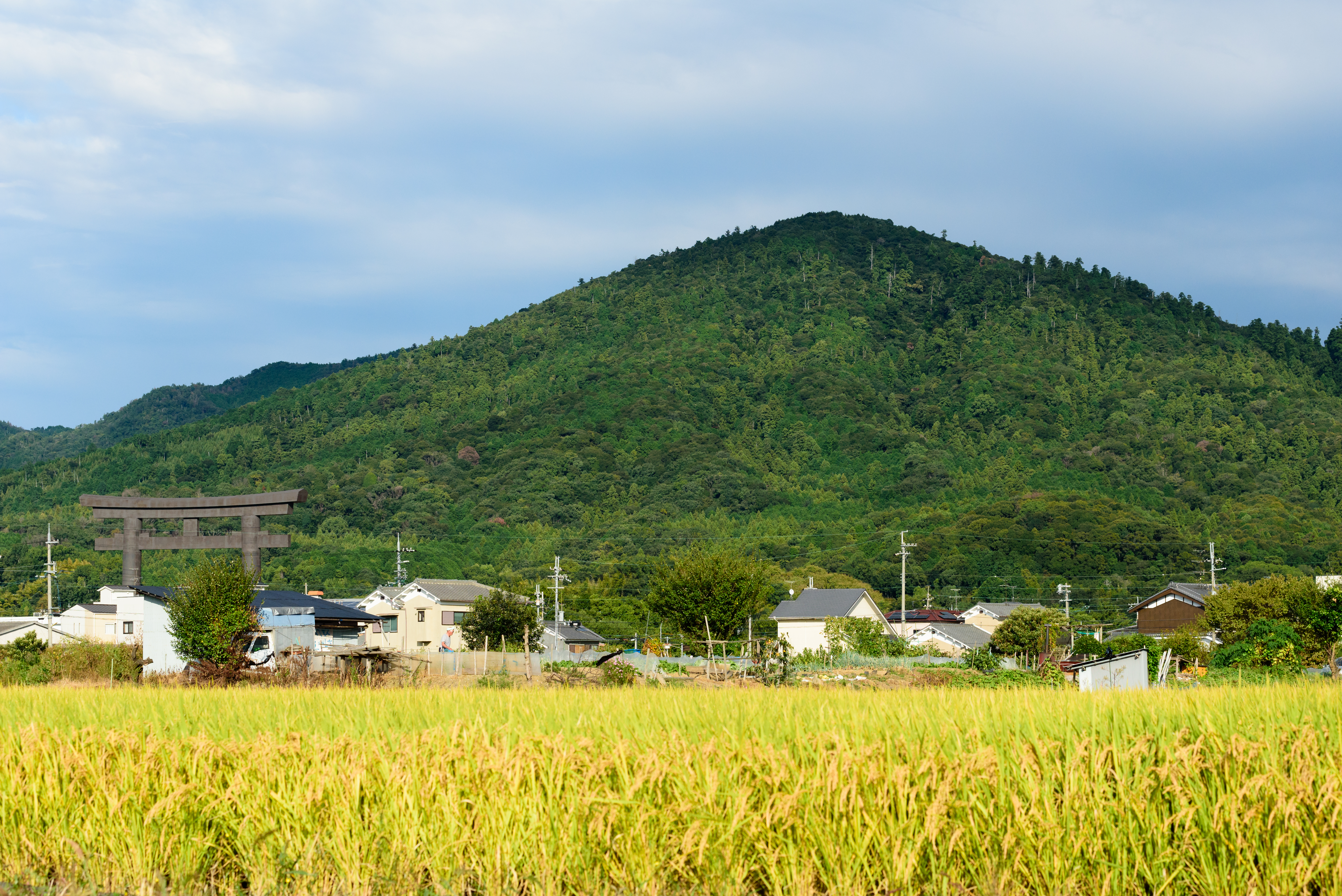 Mount Miwa (467 metres) from Miwa, Sakurai, Nara.