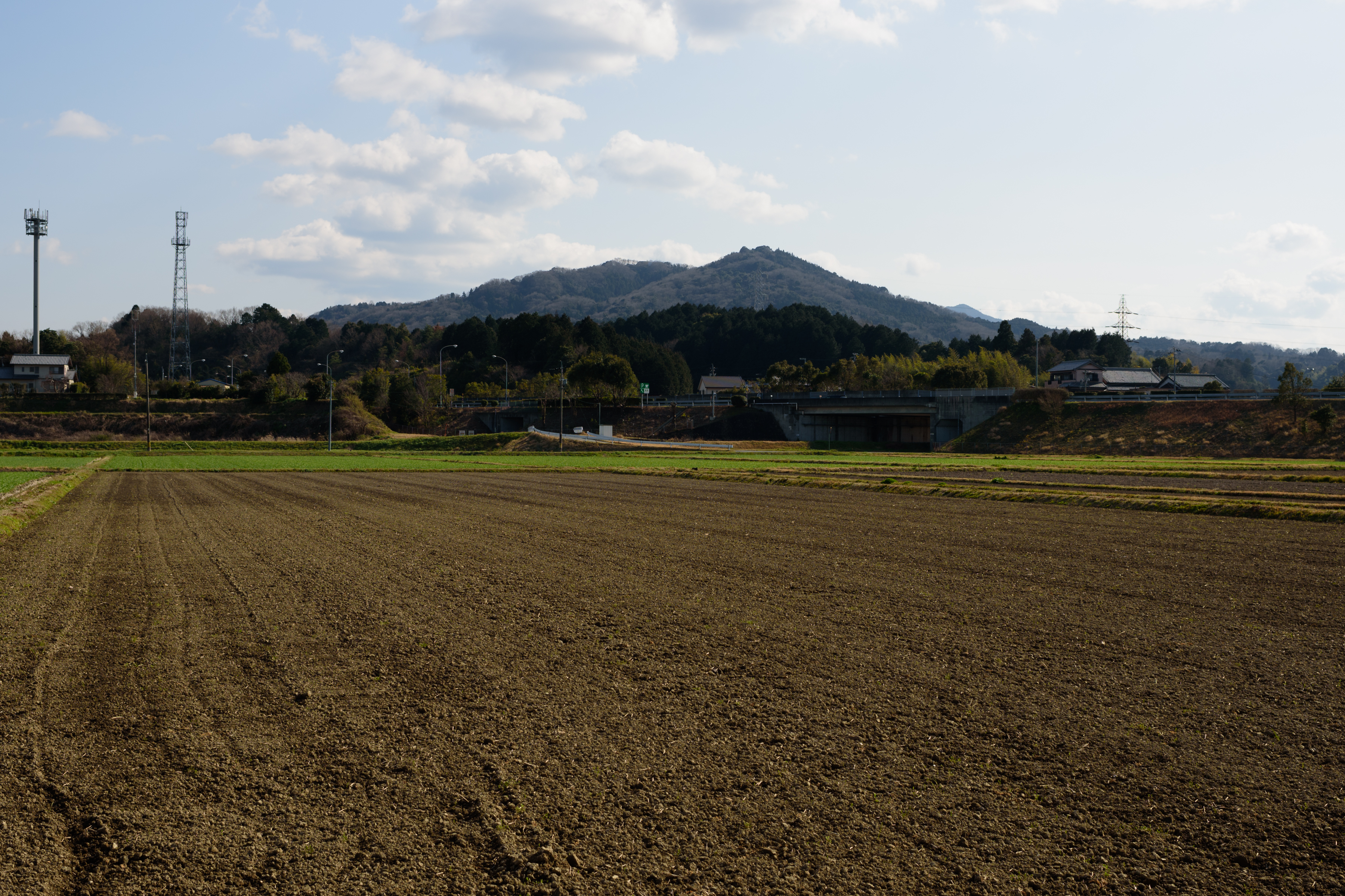 View of Mt. Masugata and Mt. Azaka, Ruins of Azaka Castle, from Ureshino-cho, Matsusaka, Mie