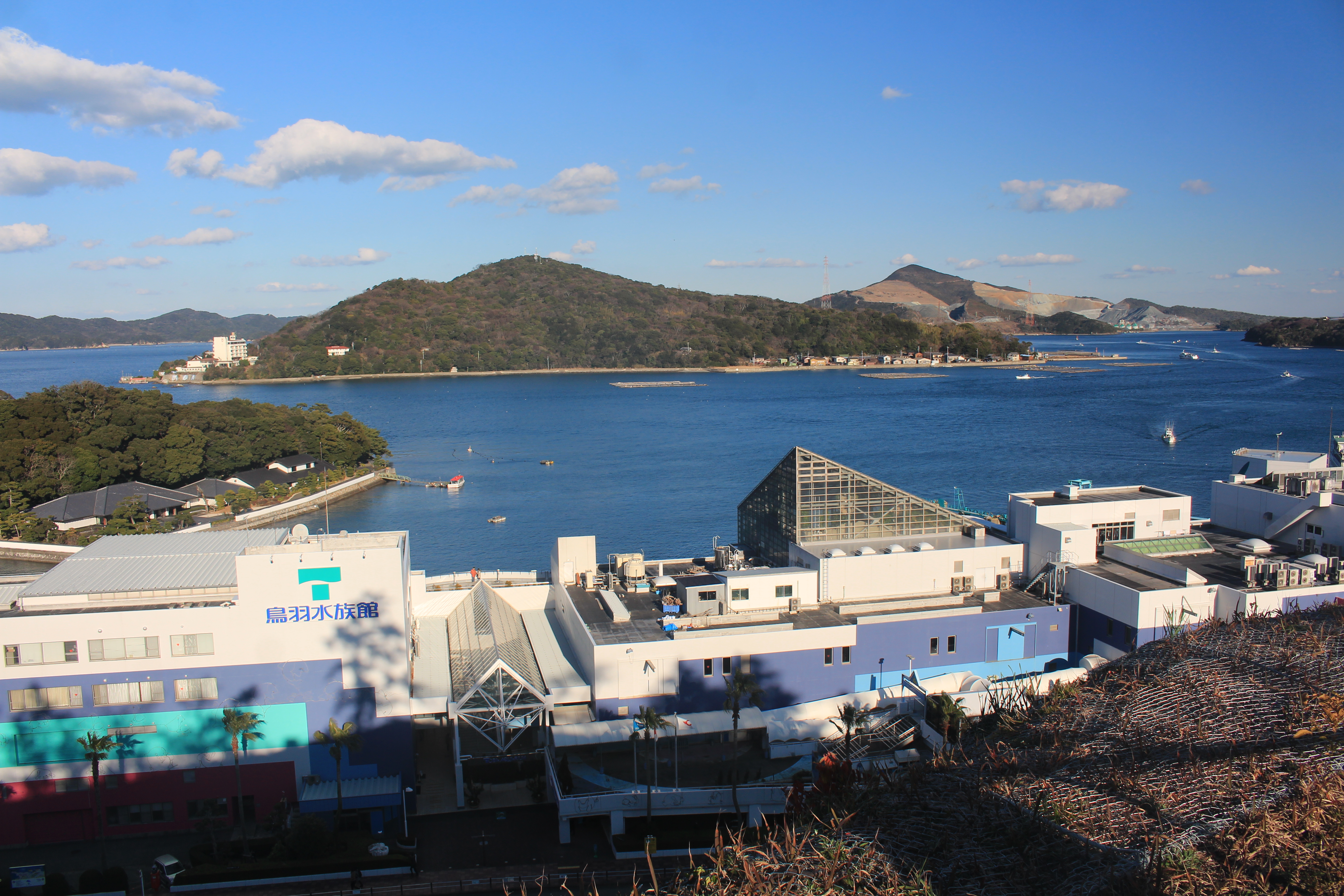 Sakate Island seen from Toba Castle in Toba, Mie prefecture, Japan.