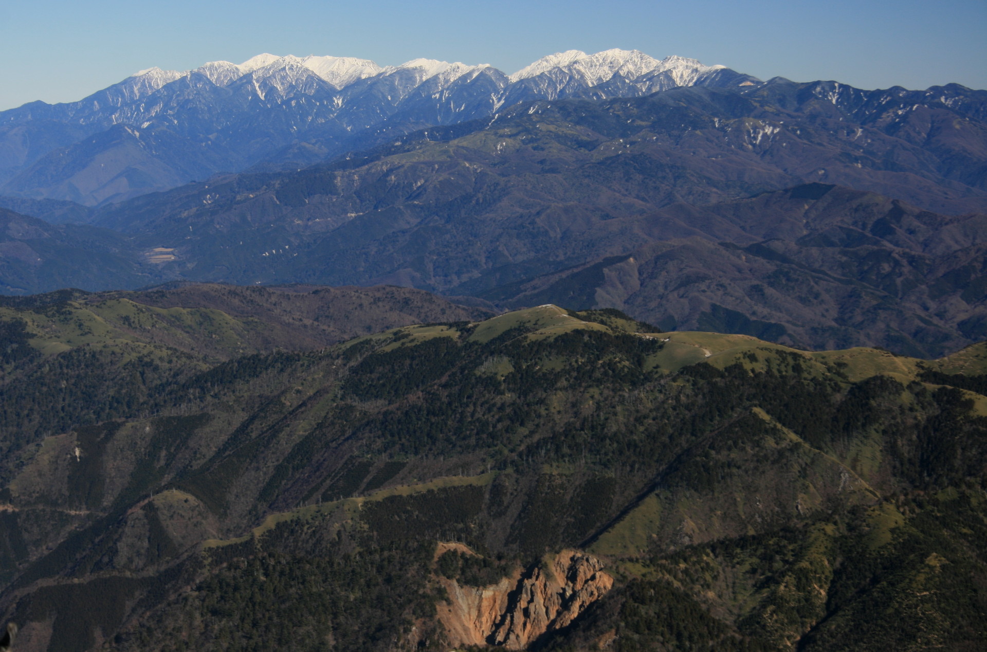 Mount Fujimidai and Kiso Mountains seen from Mount Ena