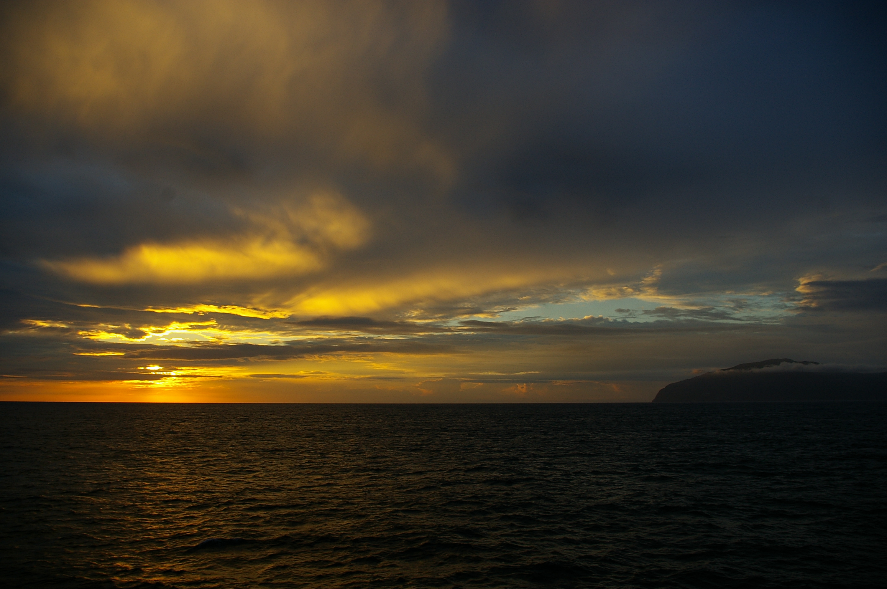 A view of Mikura Island, which lies in the south sea of Tokyo, in the morning