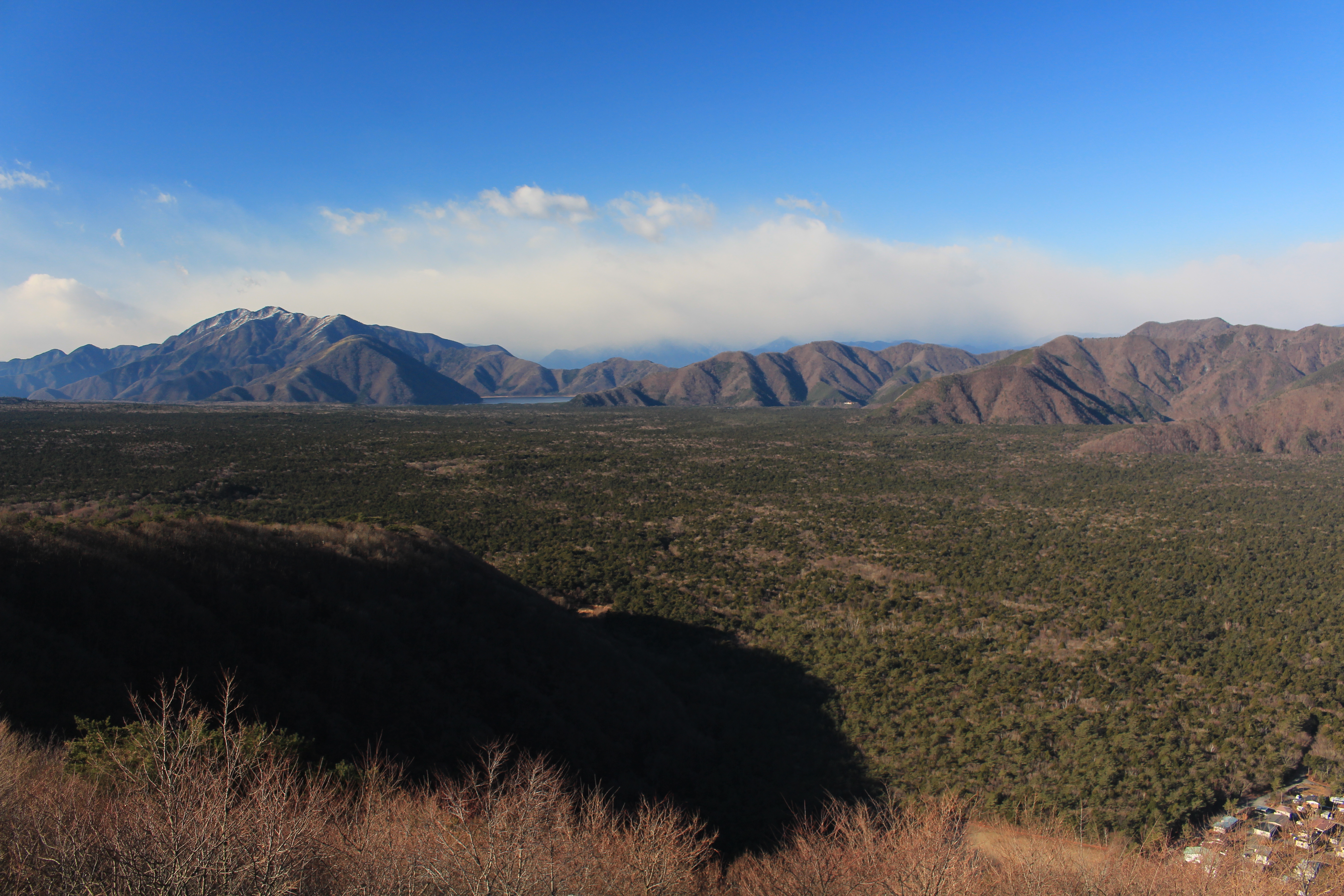 Aokigahara seen from Sankodai of Mount Ashiwada in Yamanashi prefecture, Japan.