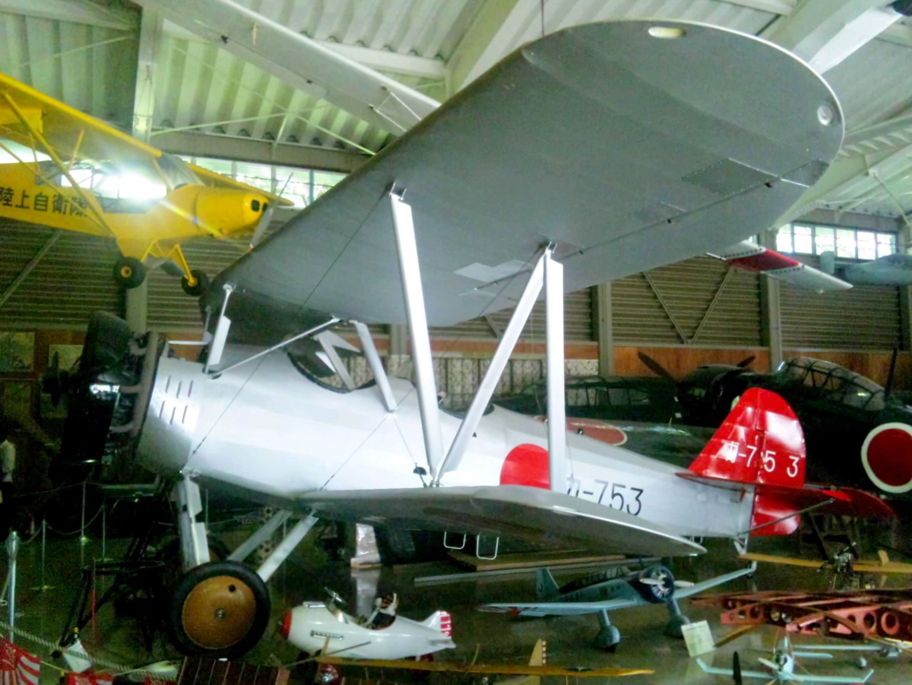 A replica of the Yokosuka K5Y trainer at the Kawaguchiko Motor Museum, Yamanashi prefecture, Japan
