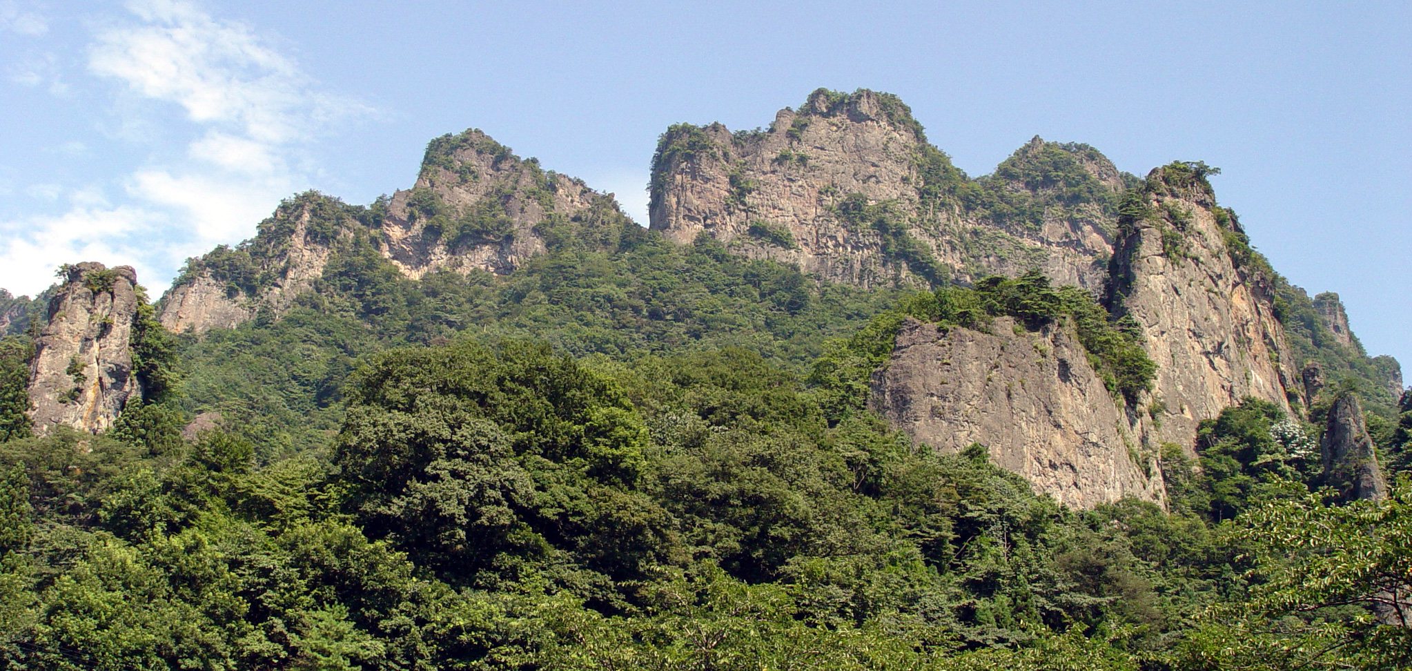 The southwest part of Mount Myōgi as seen from the south.