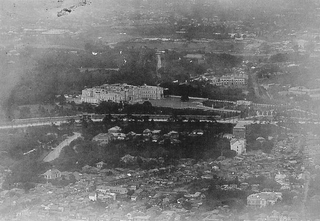 Aerial view of Akasaka Palace after Great Kanto earthquake