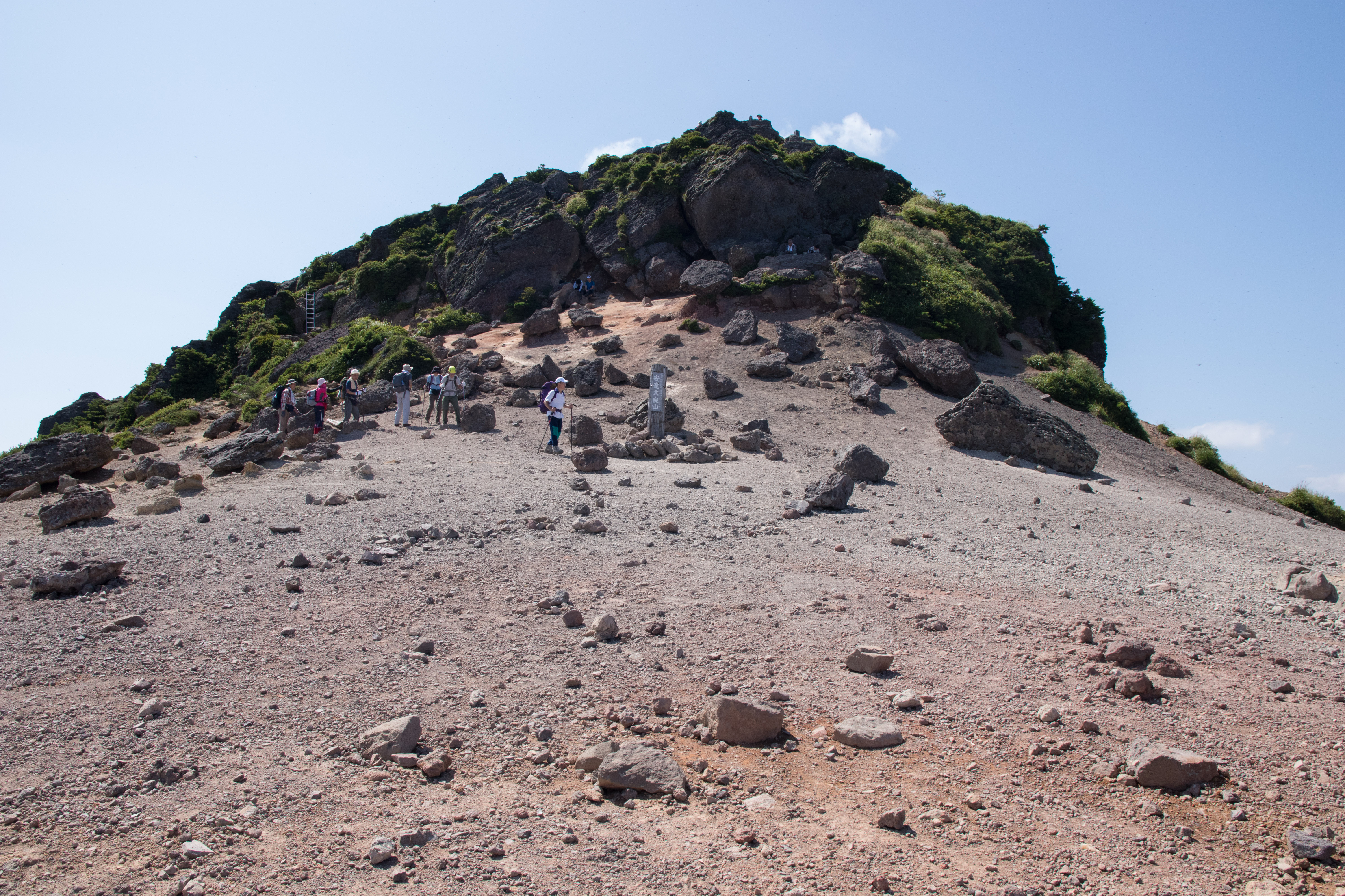 The summit of Mount Adatara (Adatara-yama) in the Adatara Mountains, Fukushima Prefecture, Japan