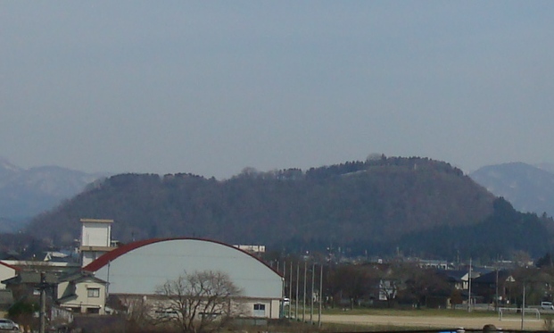 Gagyu-san hill, Murakami city, Niigata prefecture, Japan. Murakami castle was located on the top of the hill from the 16C to 19C.