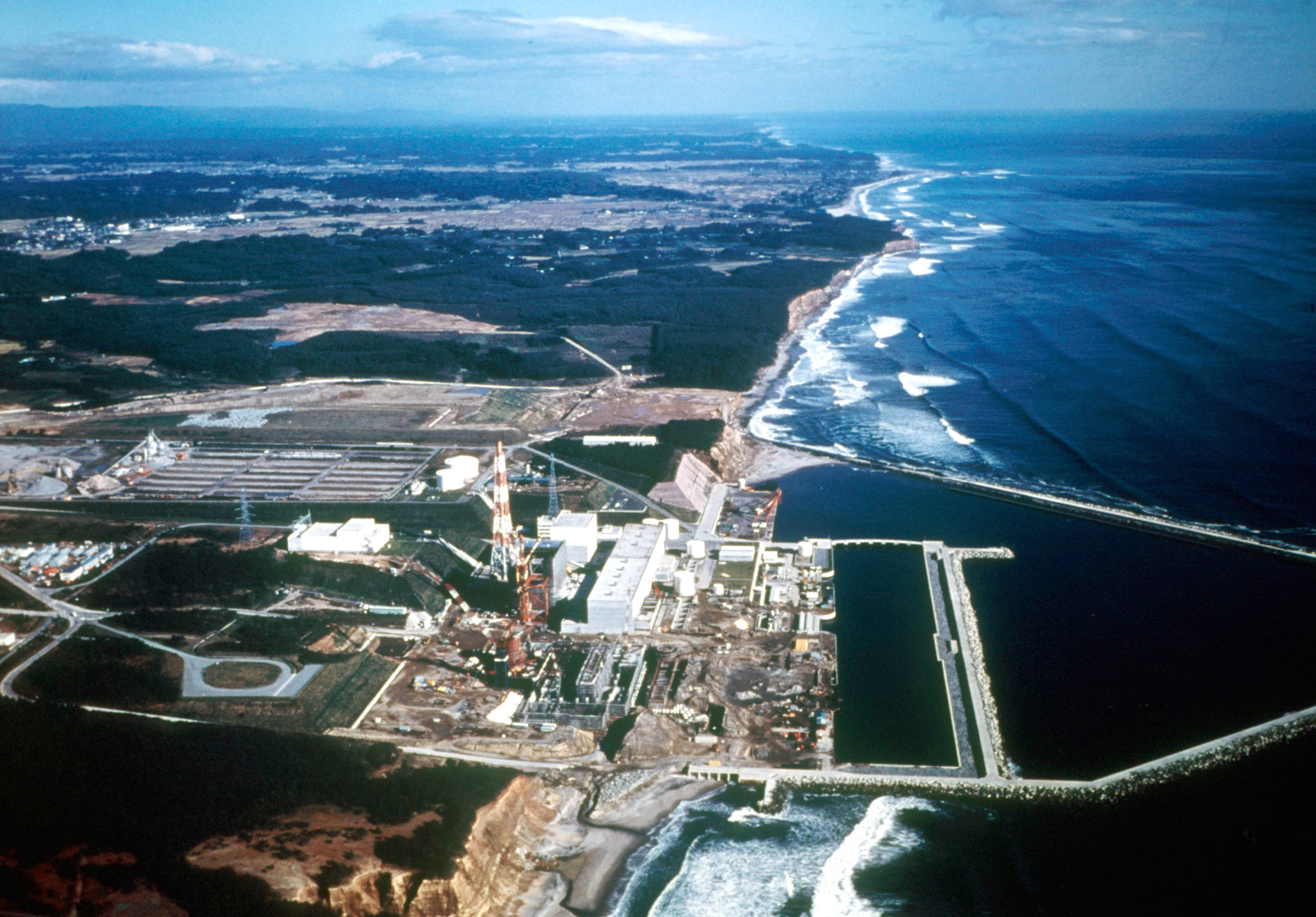 Tokyo Electric Power Co., Fukushima Nuclear Power Station on the Pacific Ocean, 160 miles North of Tokyo, 1.2 square mile site. Japan.