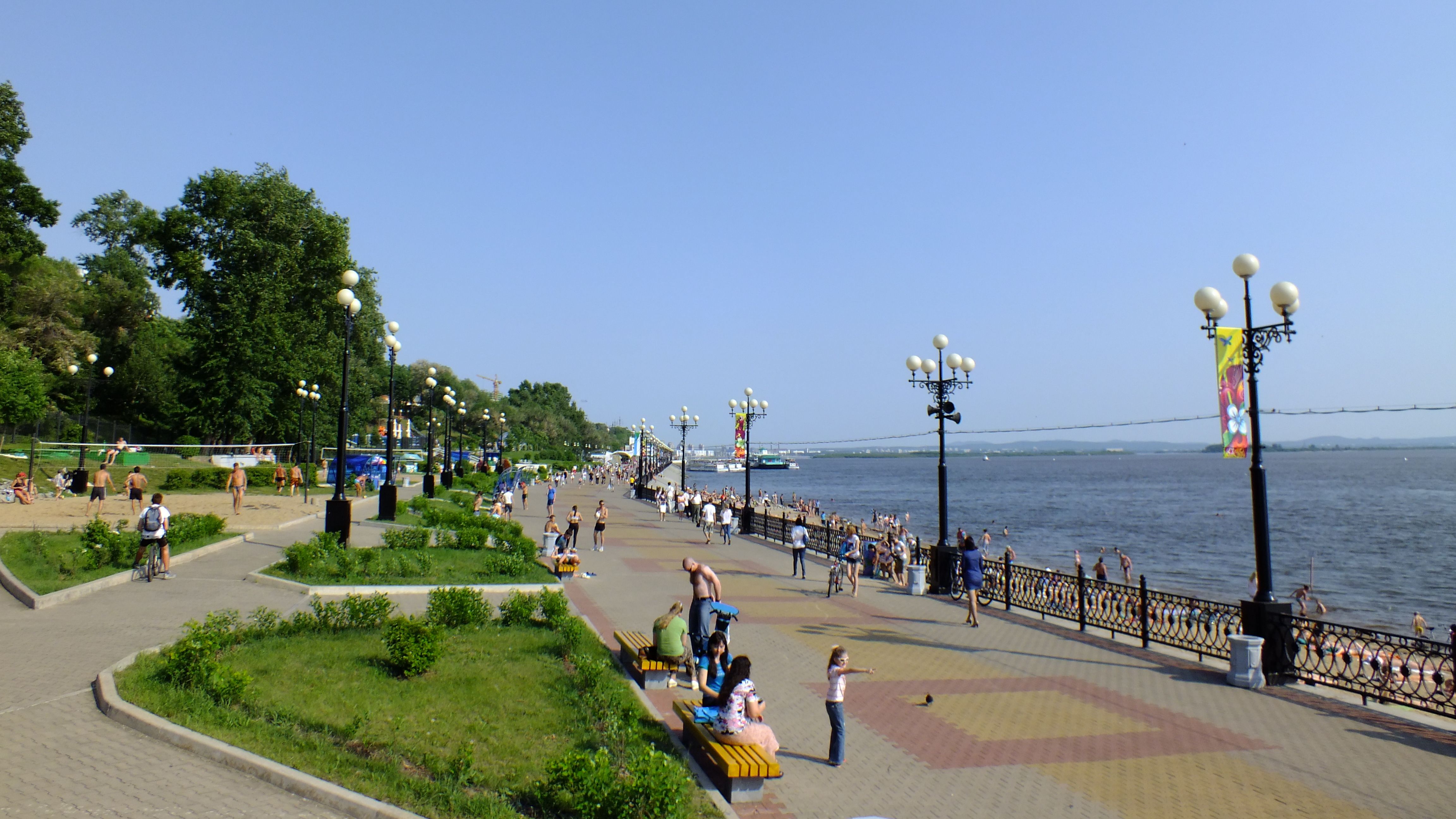 Amur river at Khabarovsk in summer