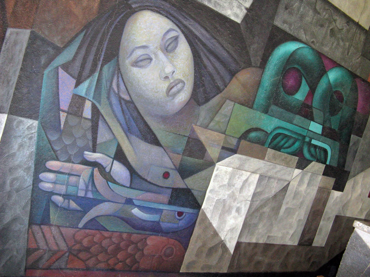 Parte del mural "Presencia de América Latina", ubicado en la Casa del Arte, Universidad de Concepción, Chile