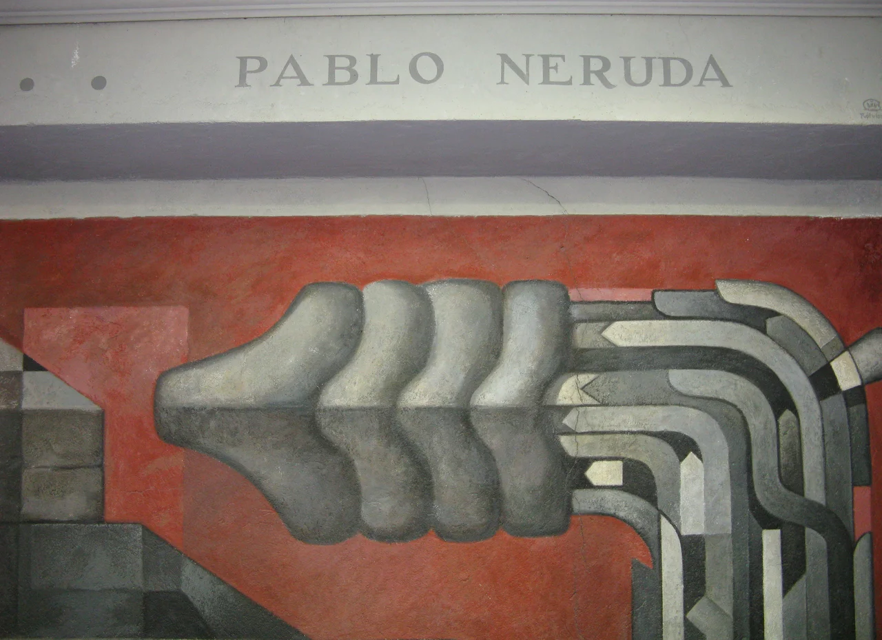 Parte del mural "Presencia de América Latina", ubicado en la Casa del Arte, Universidad de Concepción, Chile