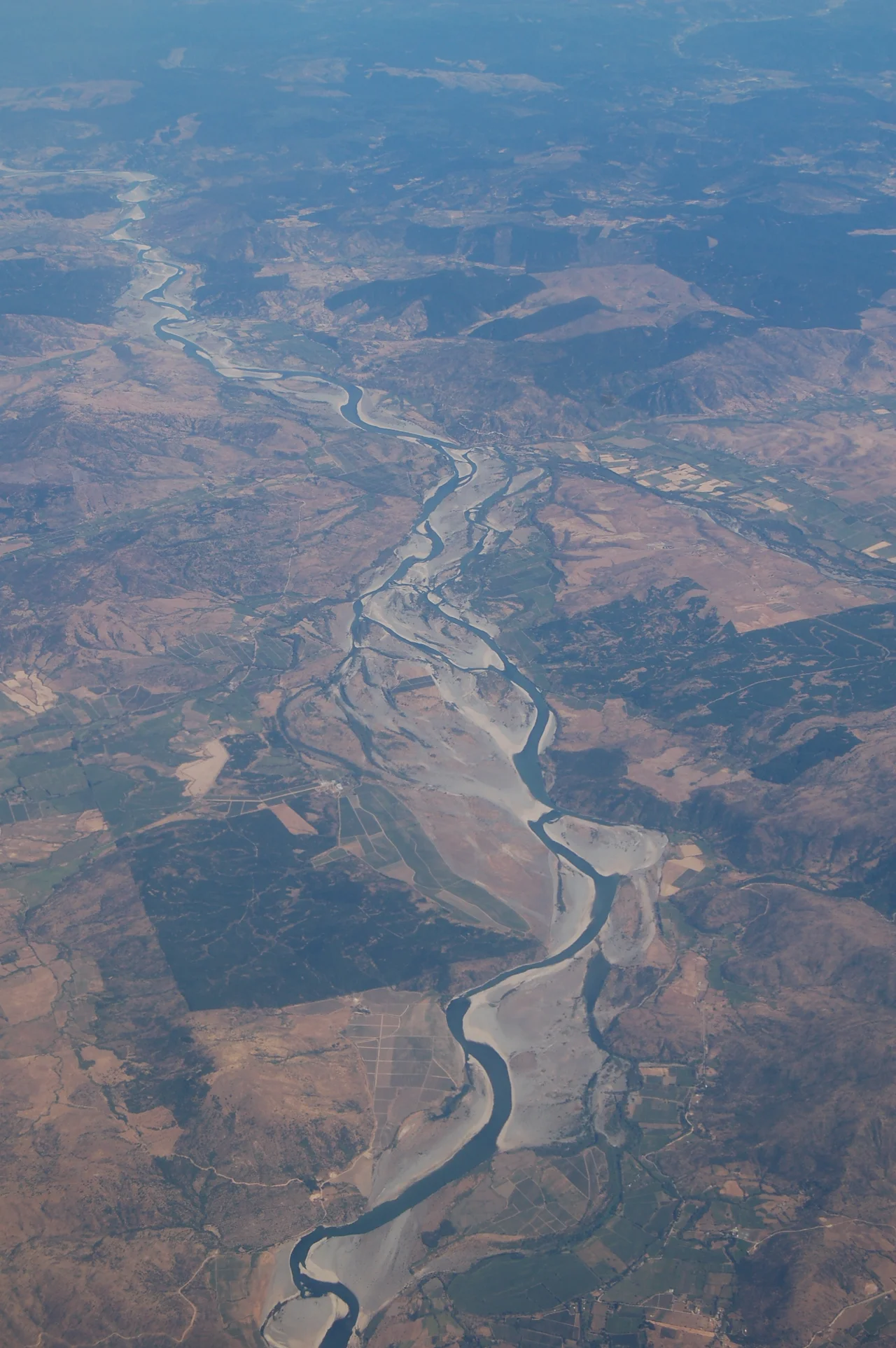 aerial photograph of Río Maule and Río Claro